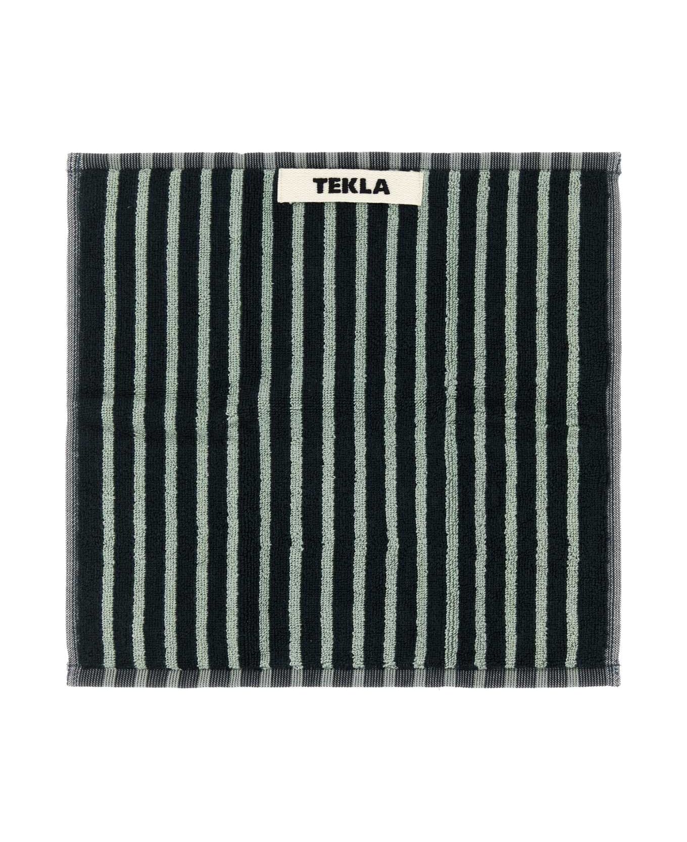 Tekla Embroidered Terry Towel - BLACKMINT