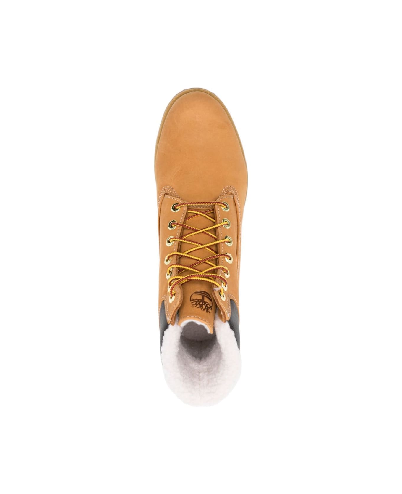 Timberland Laced Ankle Boot With Logo - Beige
