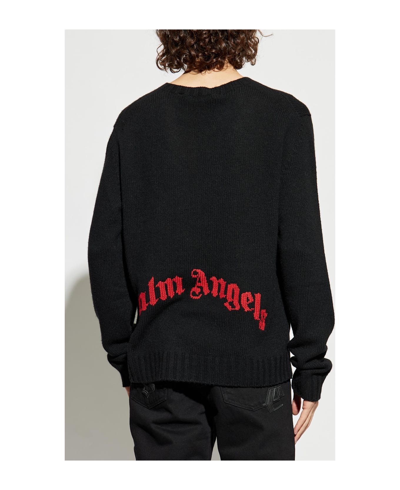 Palm Angels Crew Neck Sweater - Black Re