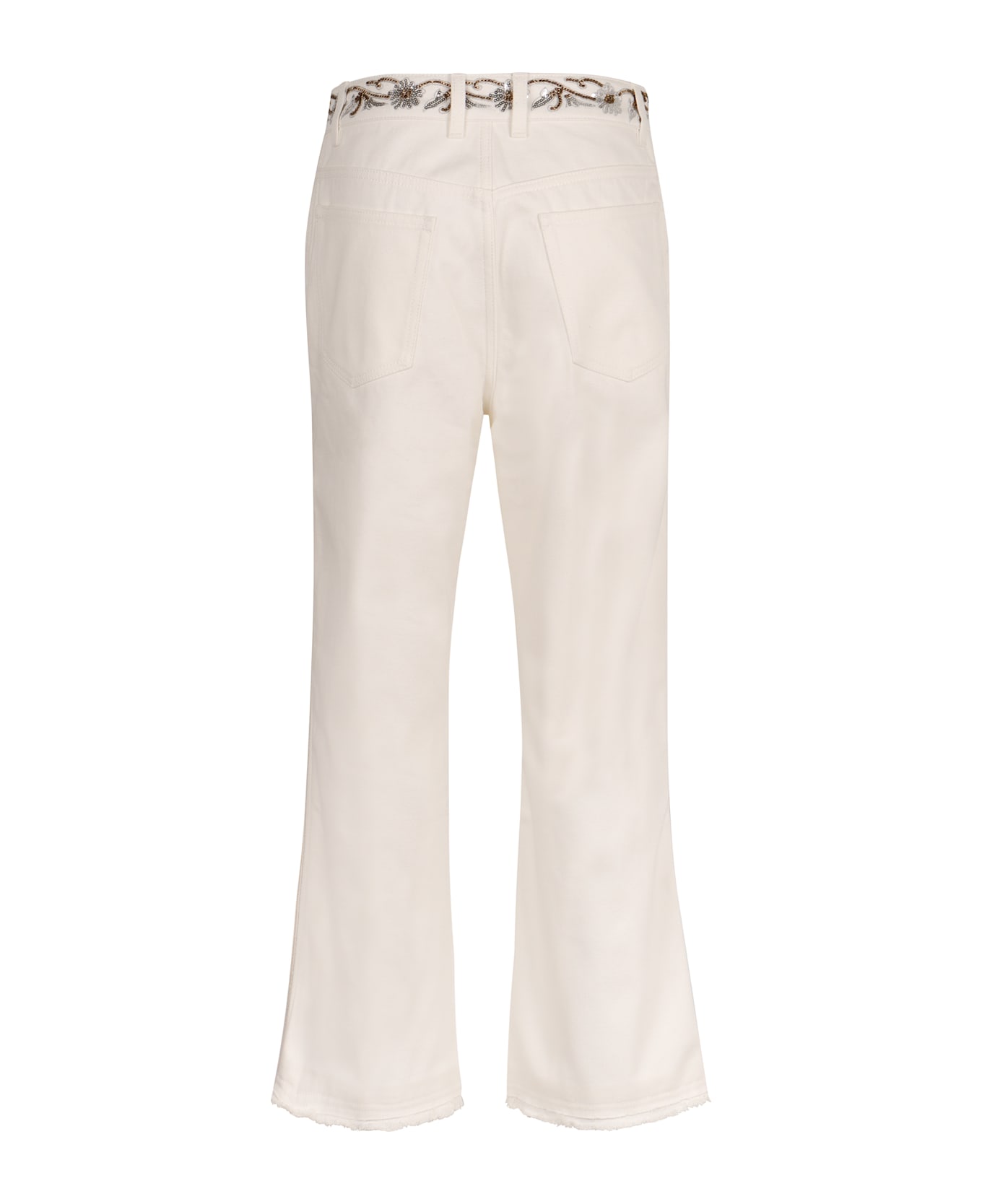 Paco Rabanne Cropped Flared Jeans - White