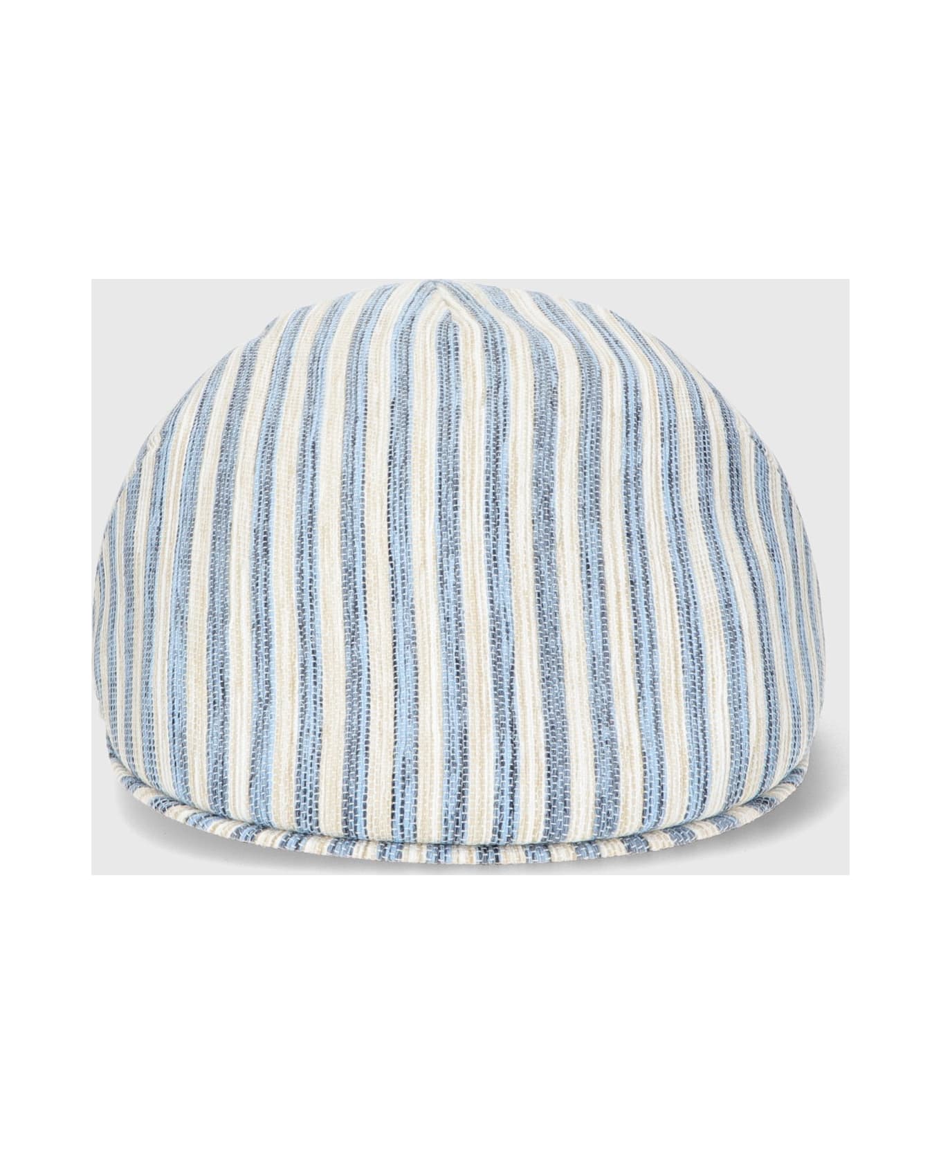Borsalino Parigi Duckbill Flat Cap - WHITE/DENIM 帽子