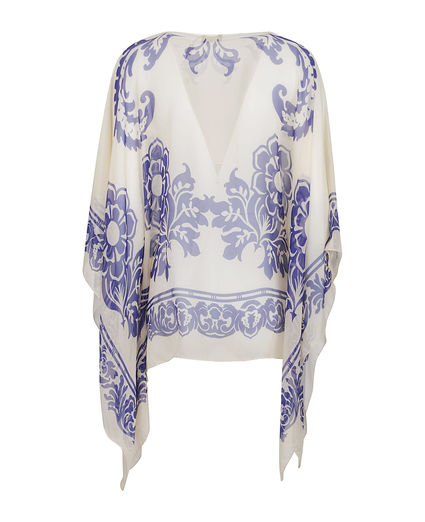Etro Asymmetric Poncho - Bianco