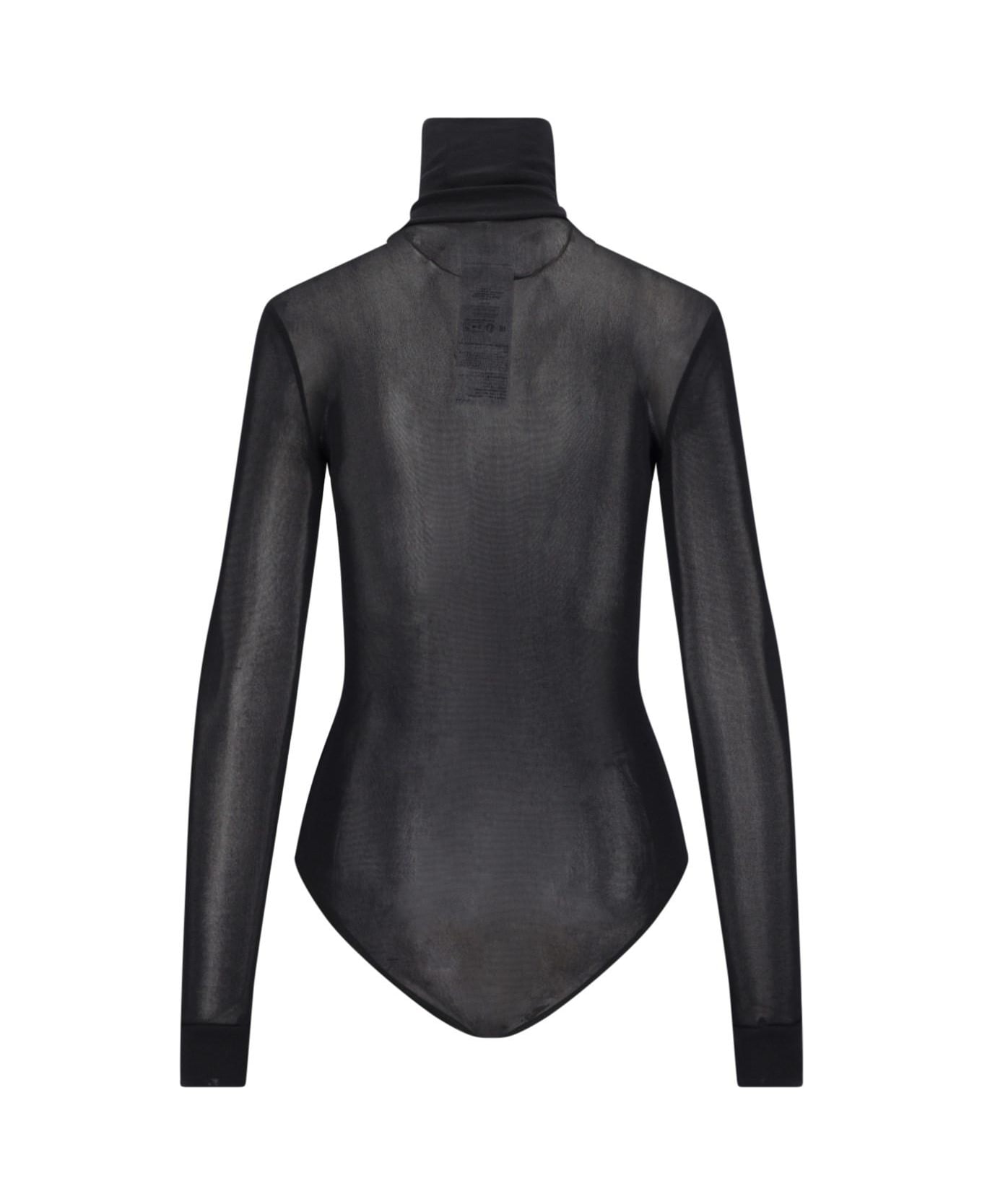 Maison Margiela Transparent Turtleneck Bodysuit - Black