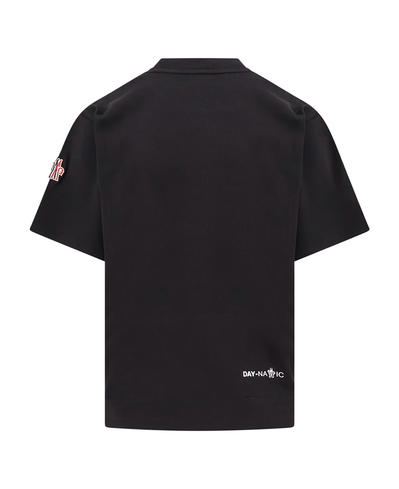 Moncler Grenoble Cotton T-shirt With Frontal Logo - Black