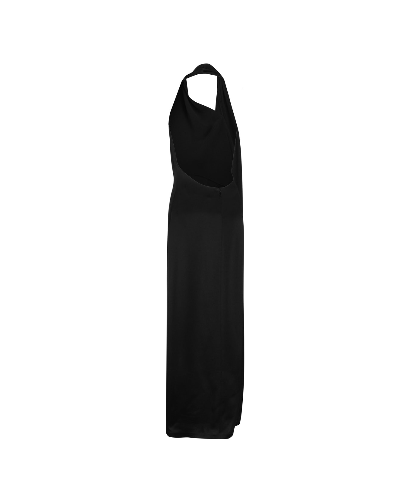 Loewe Black Satin Long Dress - BLACK