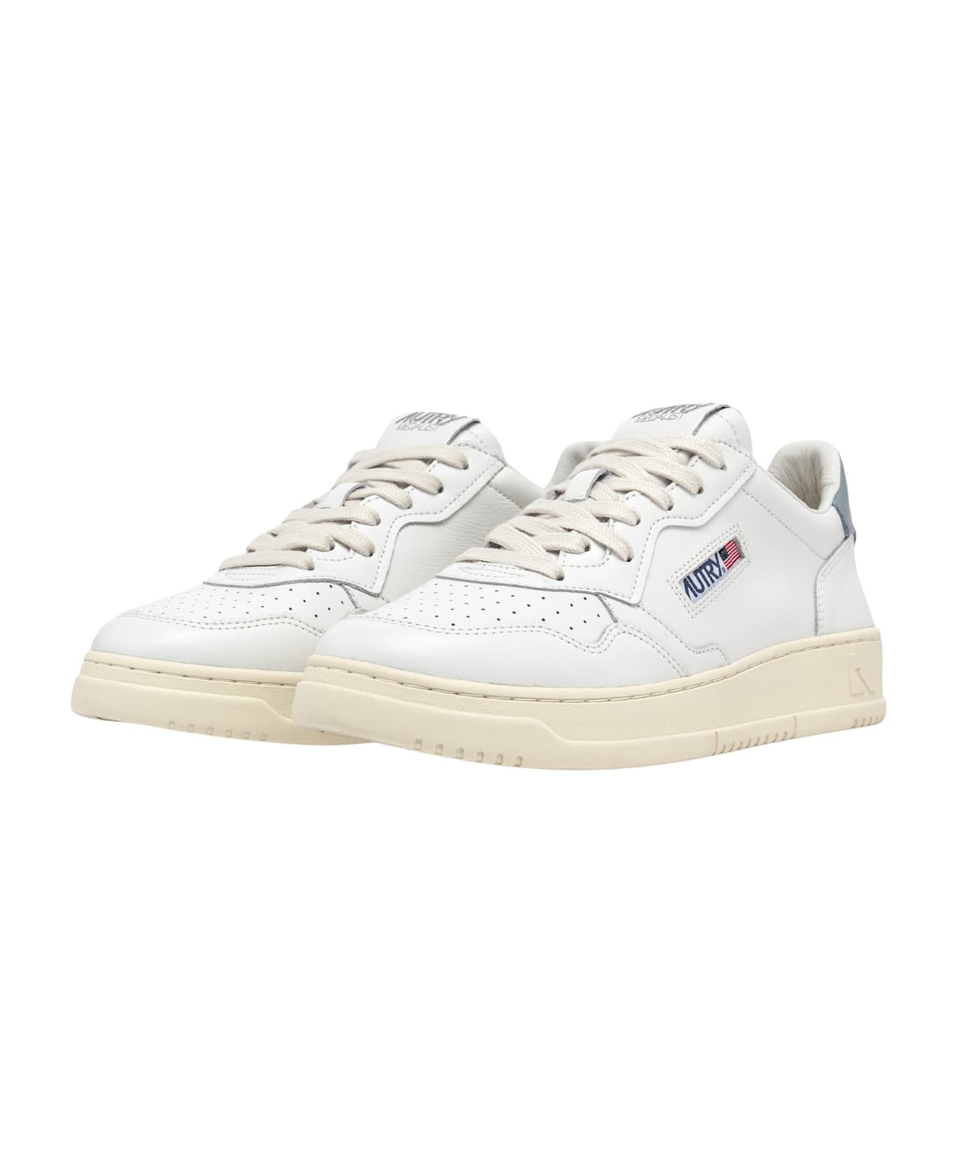 Autry Medalist Low Leat Leat - Wht Slv Blue