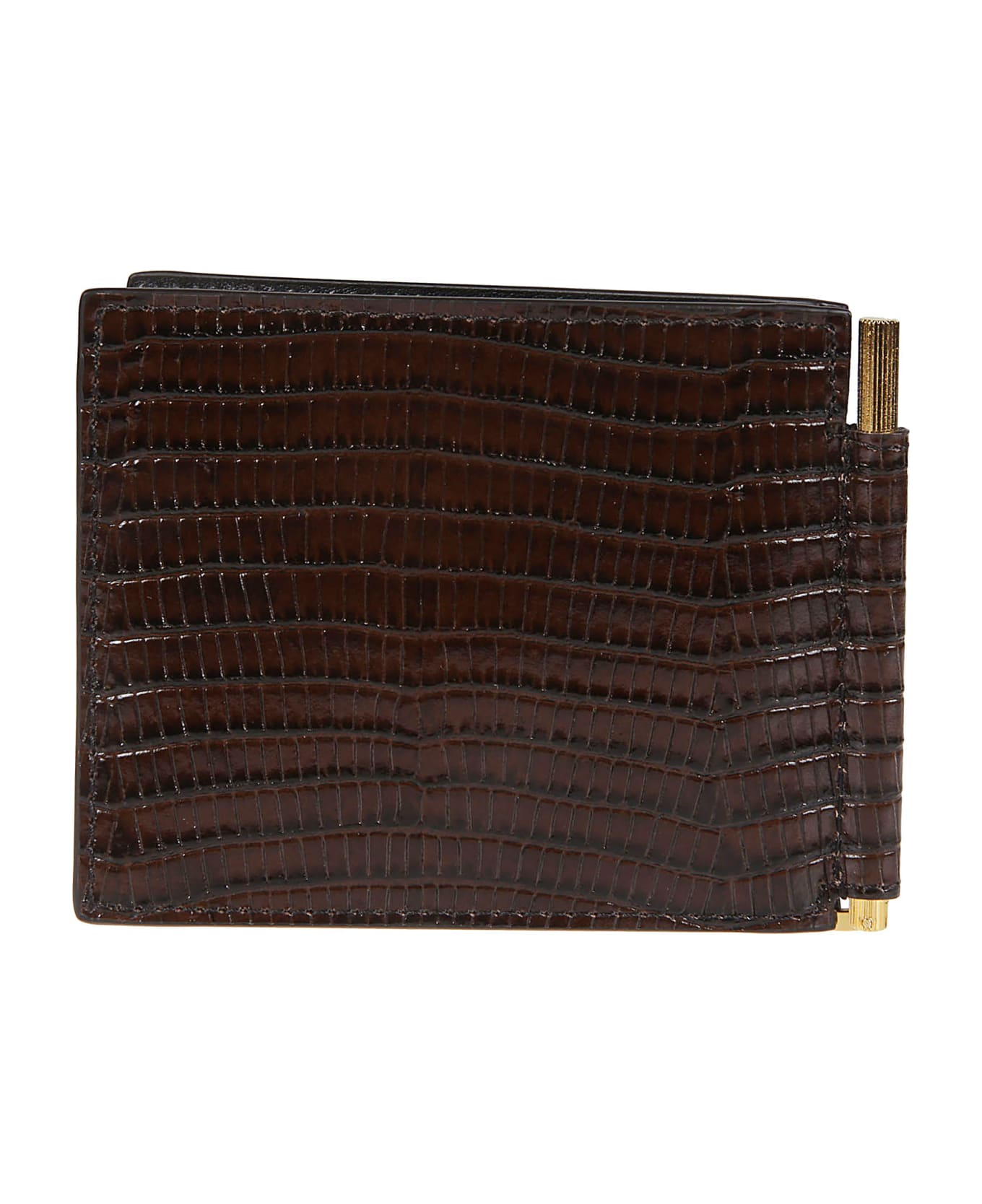 Tom Ford Printed Alligator Money Clip Wallet - Chicolate Brown