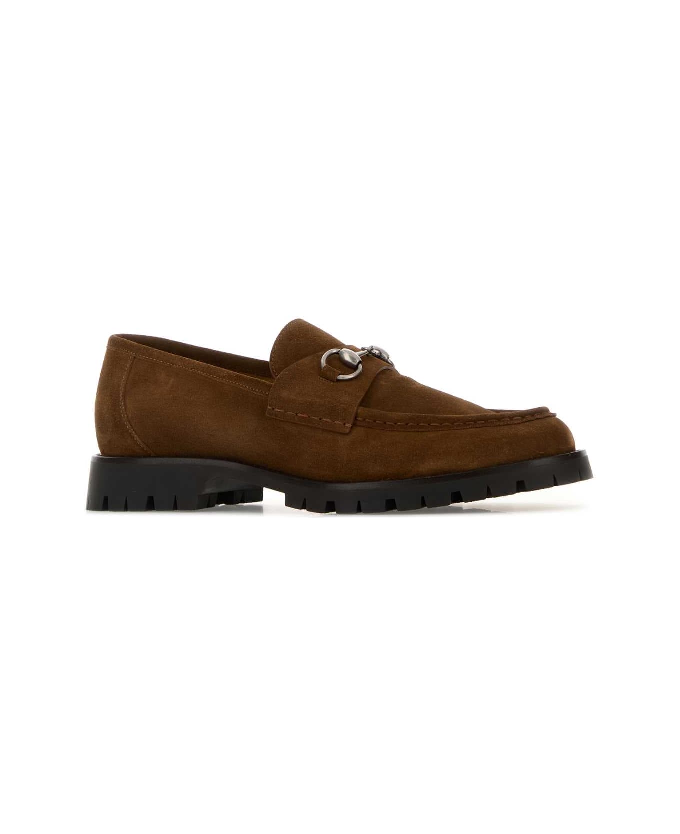 Gucci Brown Suede Loafers - NOCCIOLA