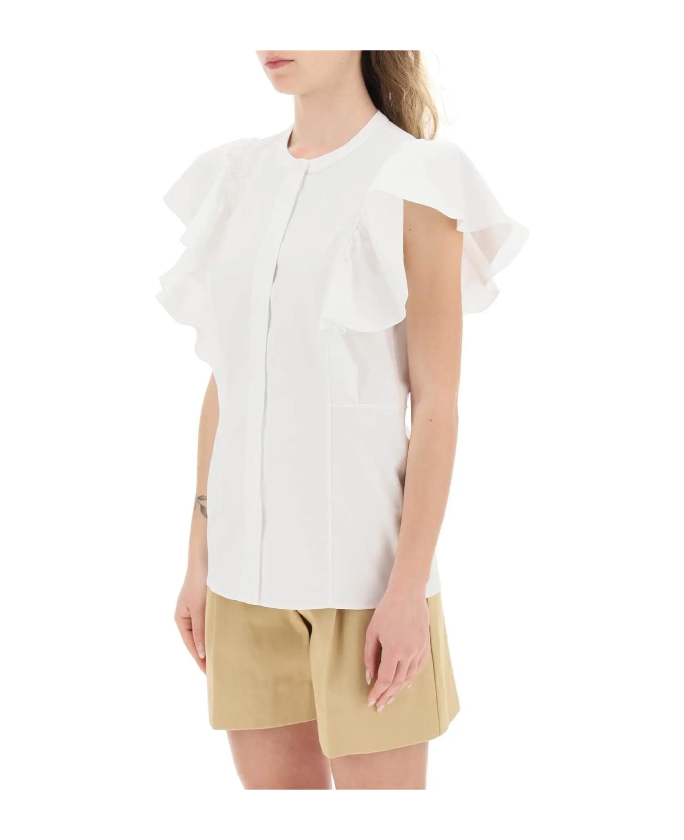 Chloé Cap Sleeves Shirt - white