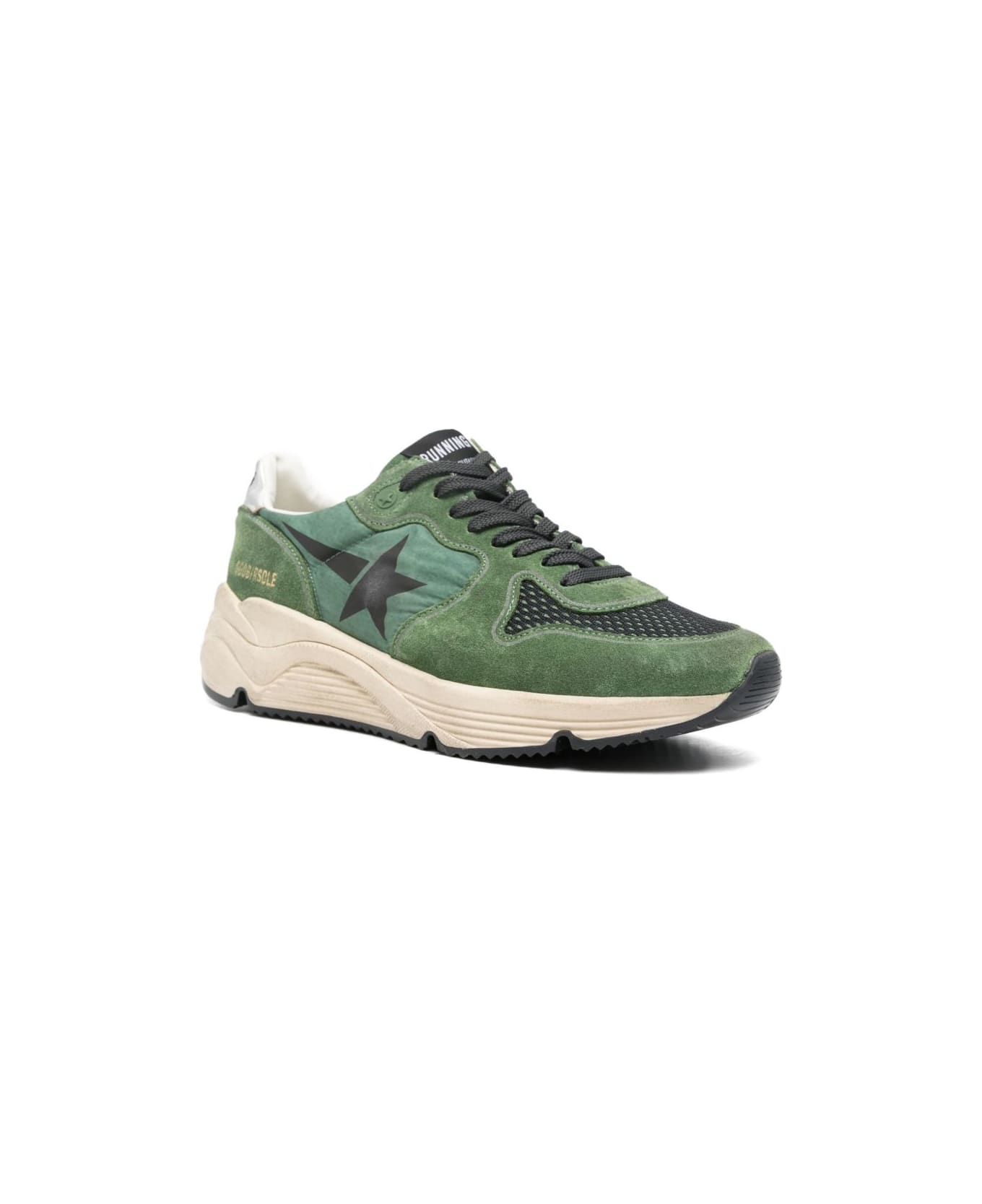 Golden Goose Low-top Leather Sneakers With Star Detail - Green