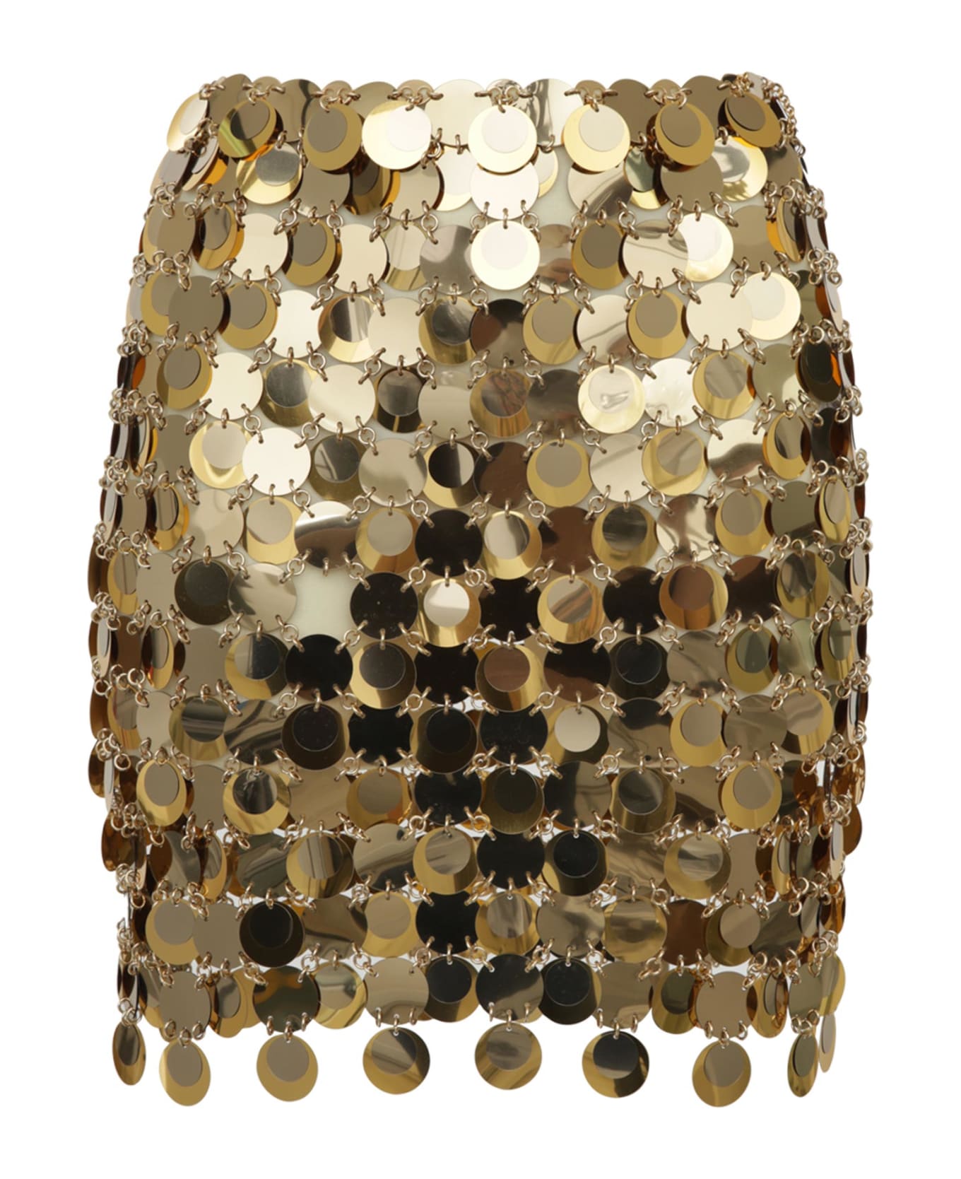 Paco Rabanne The Gold Sparkle Discs Mini Skirt - Golden スカート