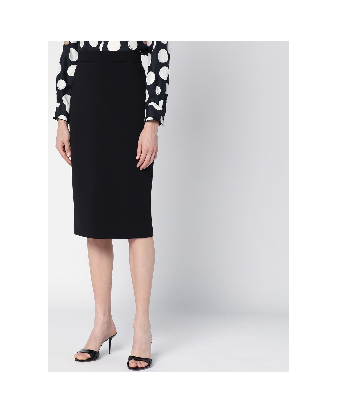 Max Mara Black Midi Pencil Skirt - BLACK