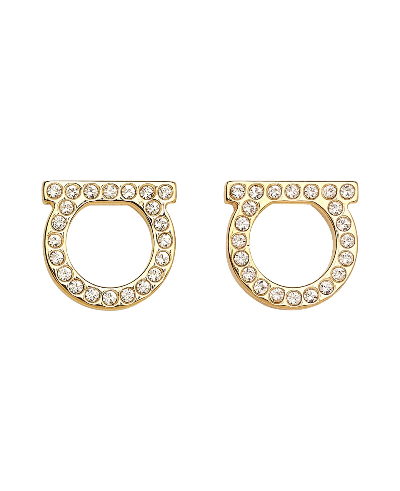 Ferragamo Gancini Crystals Earrings - GOLD