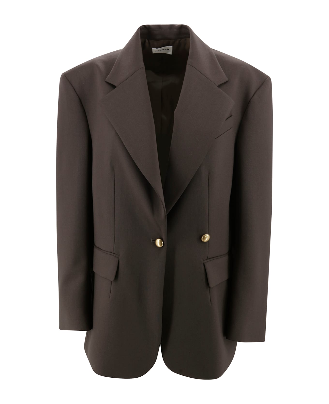 Parosh Oversized Single-breasted Blazer - Dark Brown