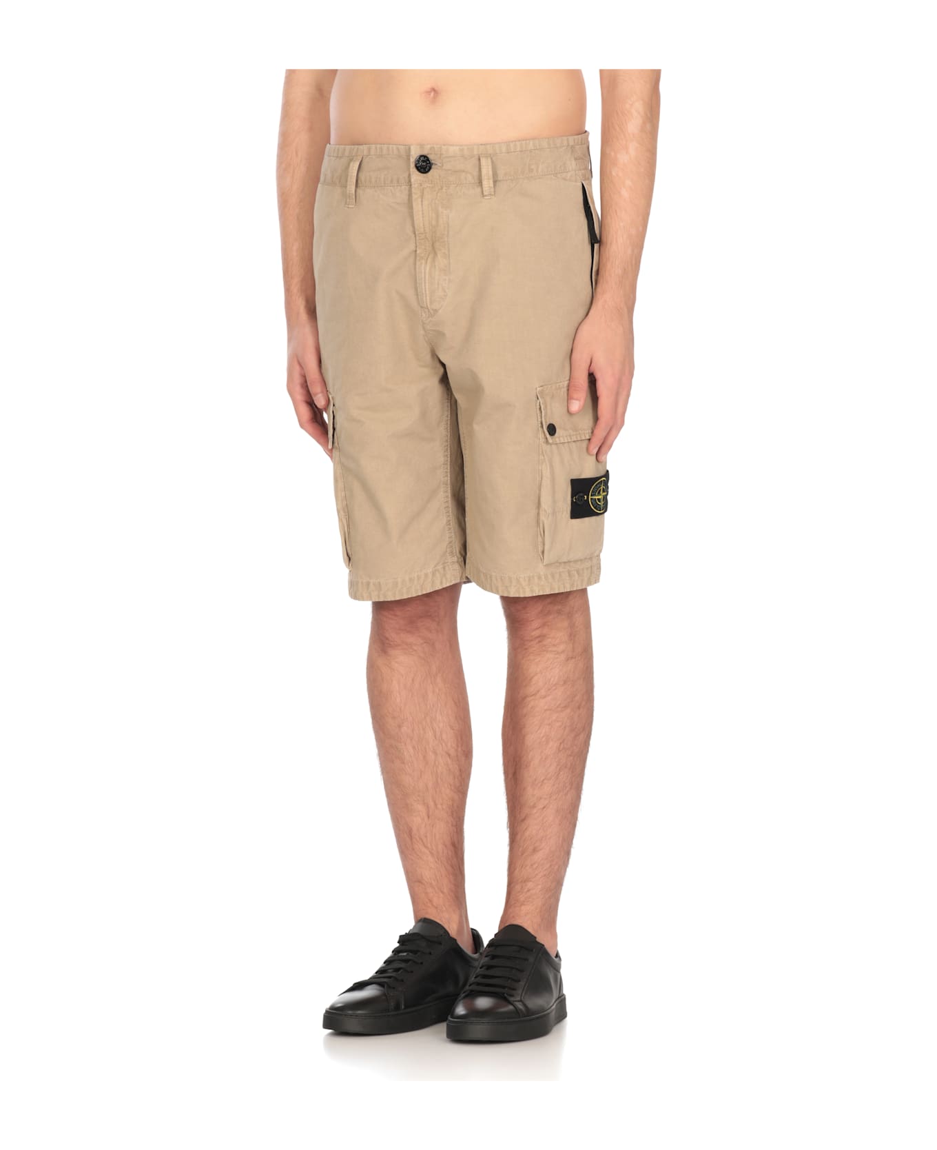 Stone Island Logoed Bermuda Shorts - Beige