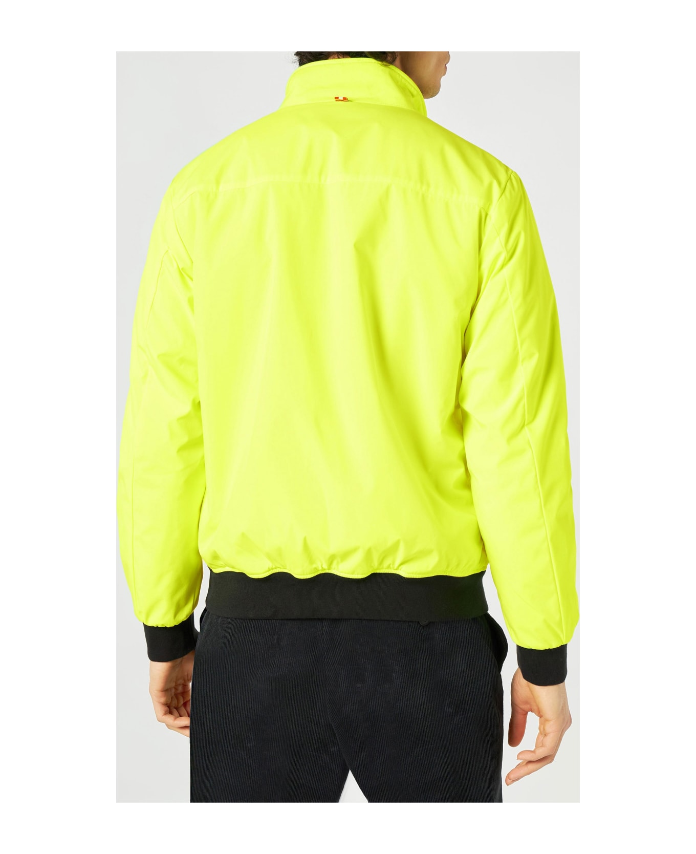 MC2 Saint Barth Man Fluo Yellow Bomber Jacket With Furry Lining - YELLOW