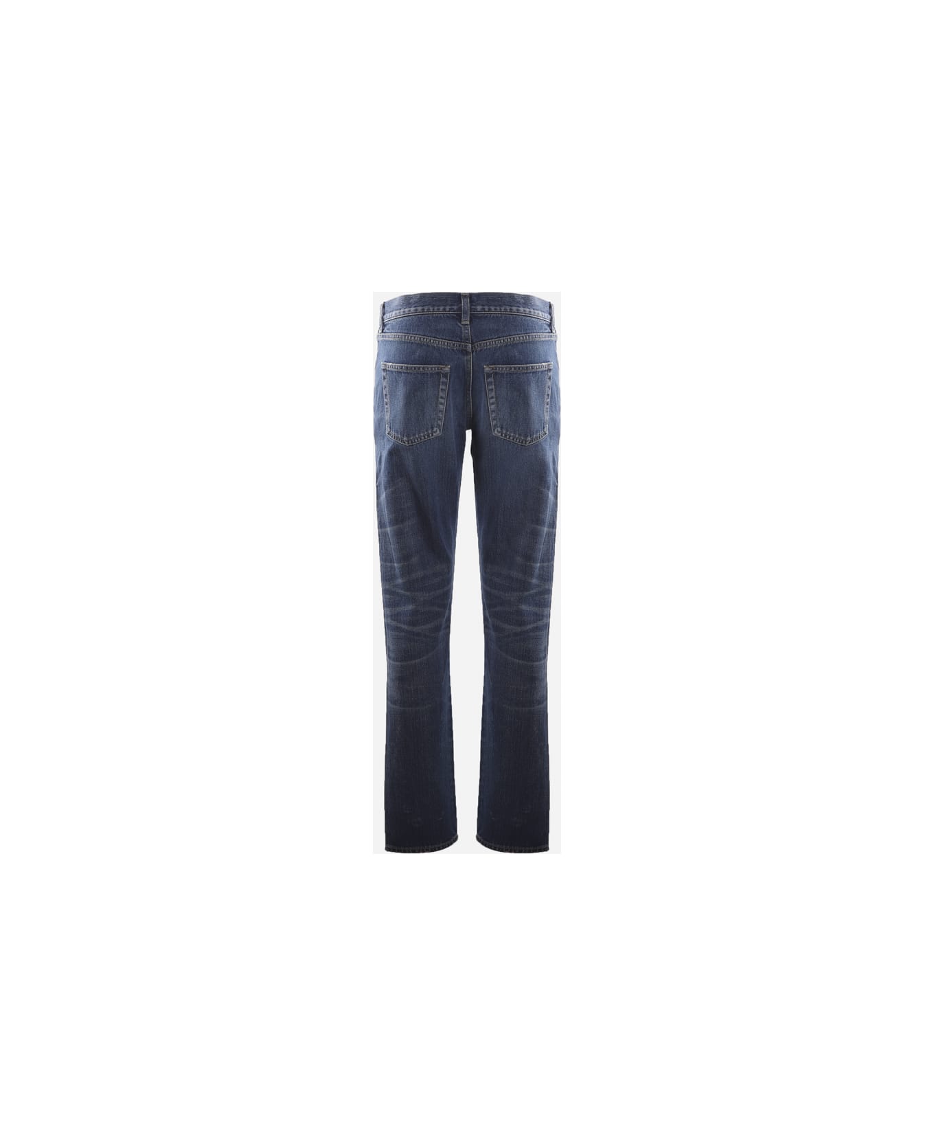 Saint Laurent Cotton Denim Boyfriend Jeans - Blue