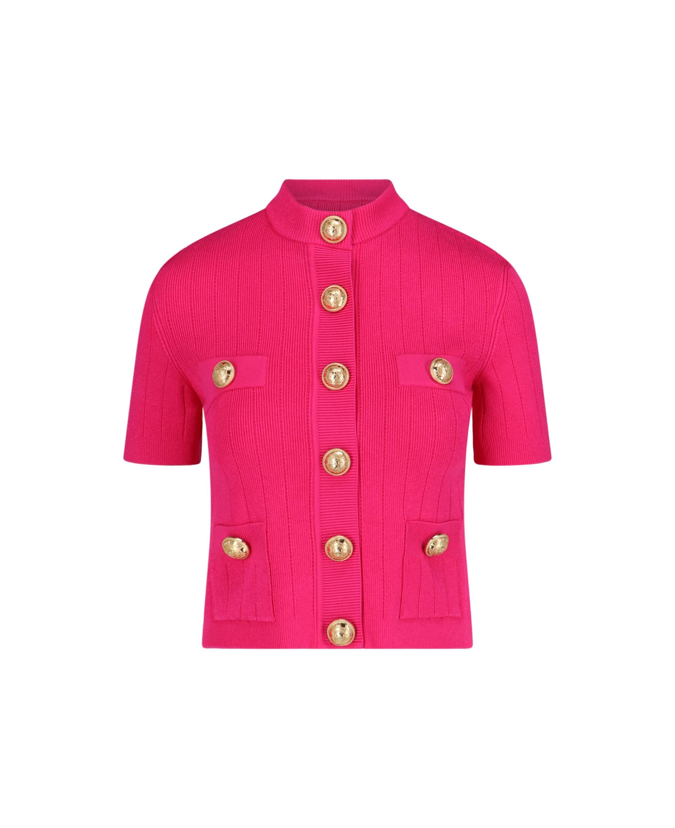Balmain Gold Buttons Cardigan - Pink