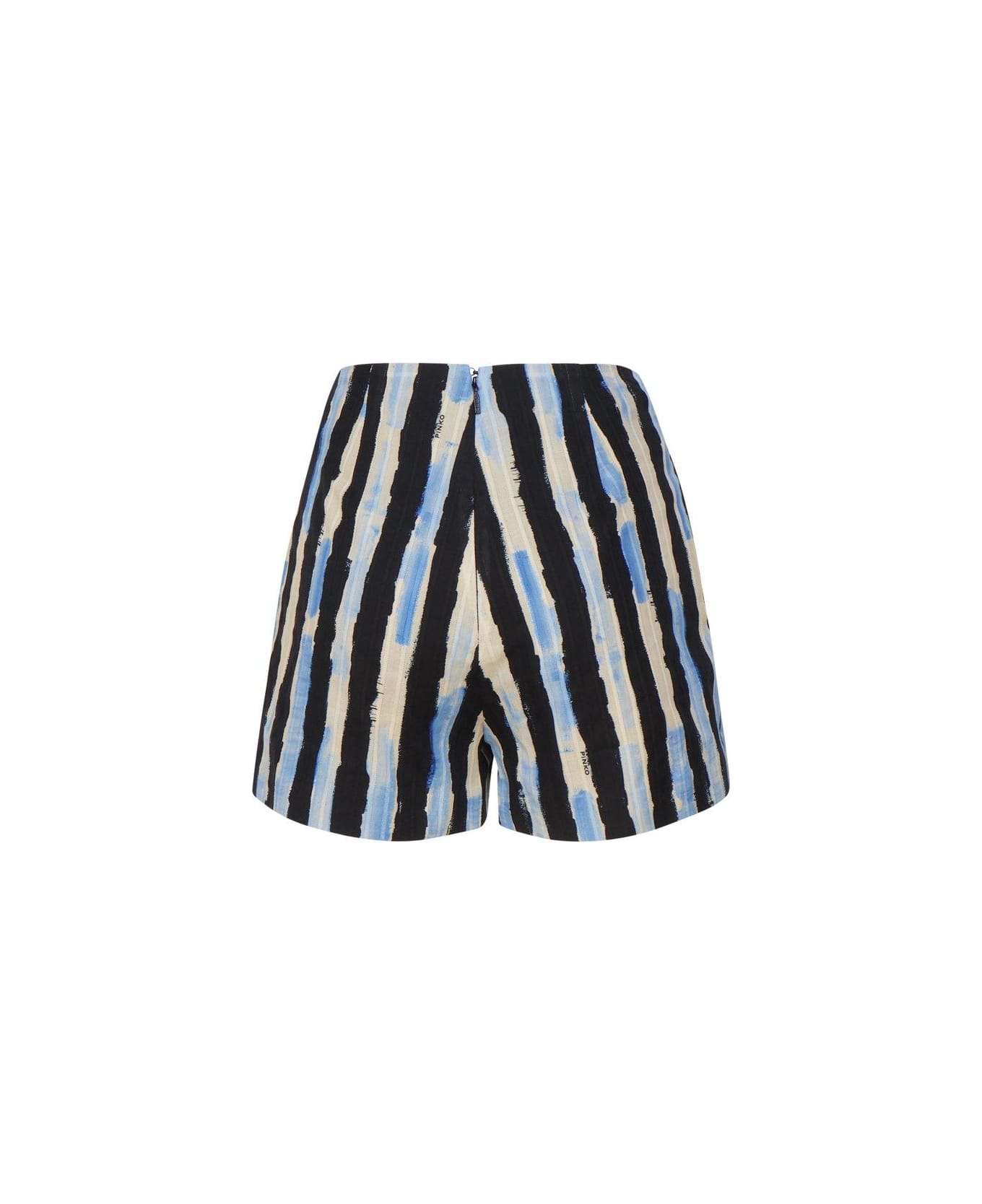 Pinko Maleficient High-waist Striped Shorts - Nero/burro/azzurro