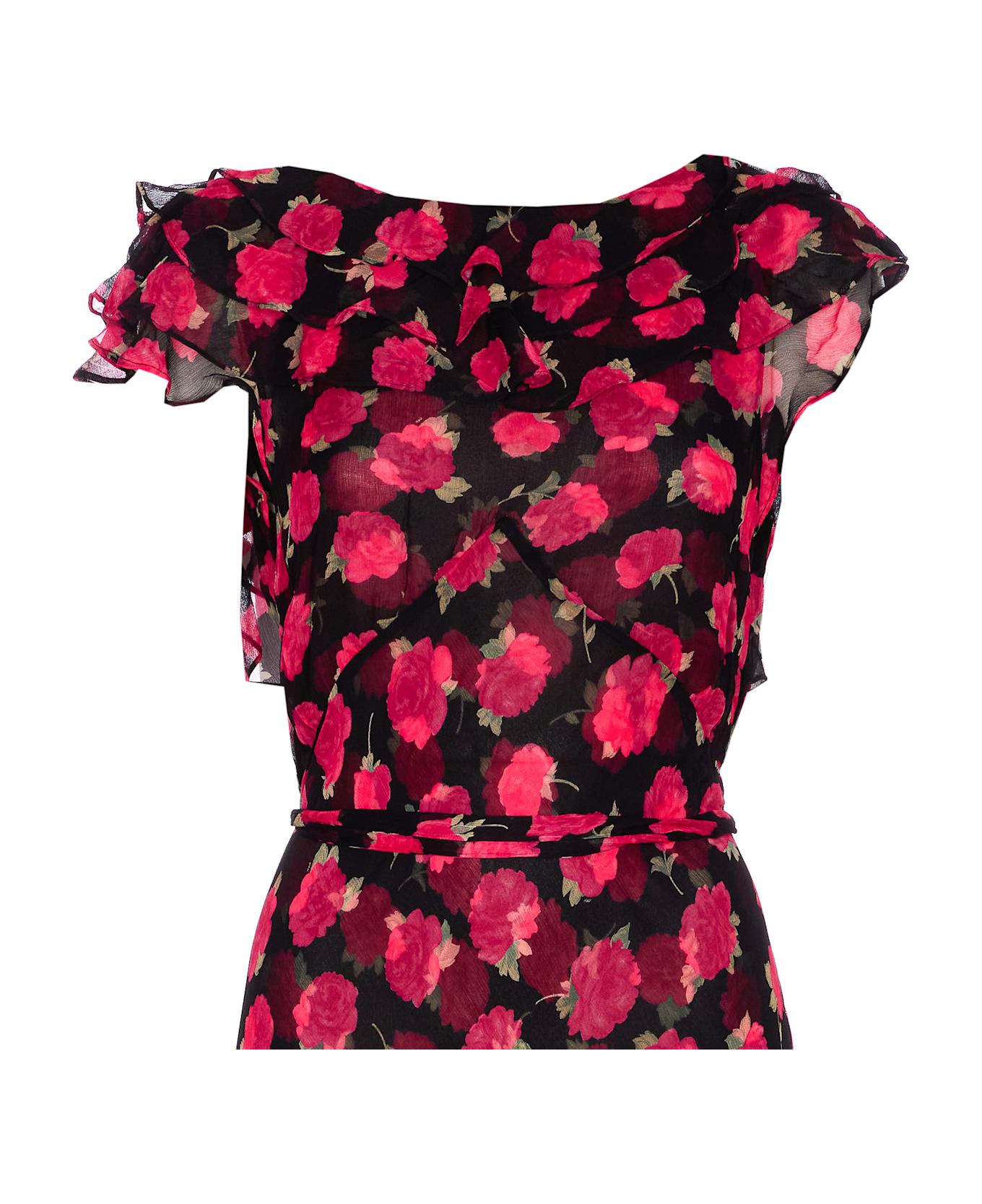 RIXO Rio Ruffled Gown - Black