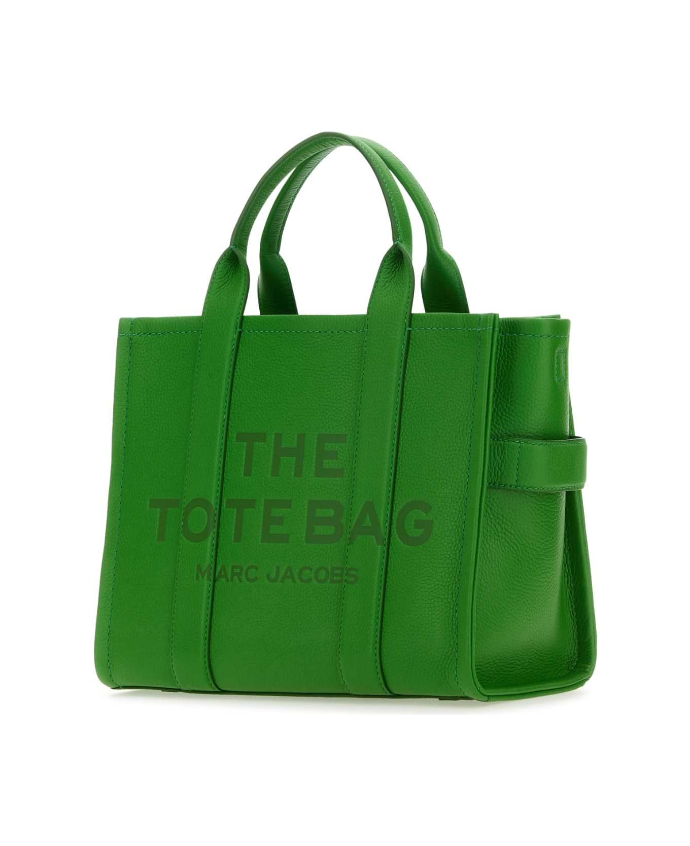 Marc Jacobs Green Leather Medium The Tote Bag Handbag - KIWI