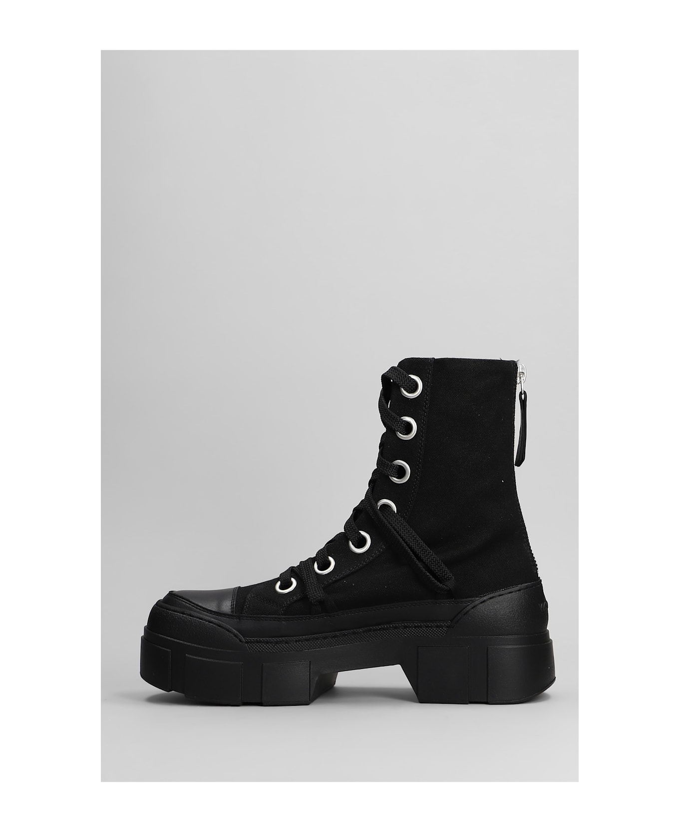 Vic Matié Bardo-nilo 101 Combat Boots In Black Fabric - black