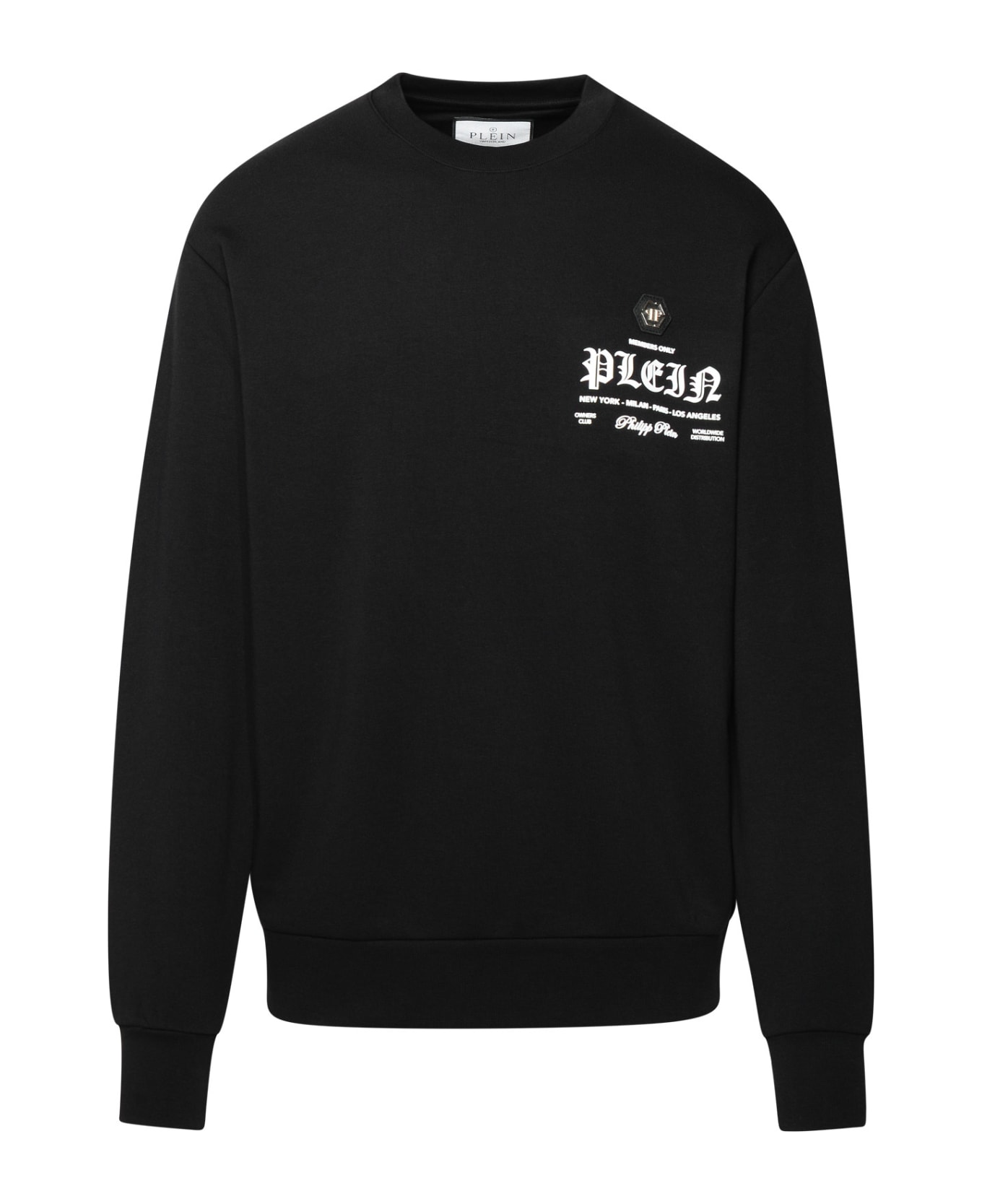 Philipp Plein Black Cotton Blend Sweatshirt - Black フリース