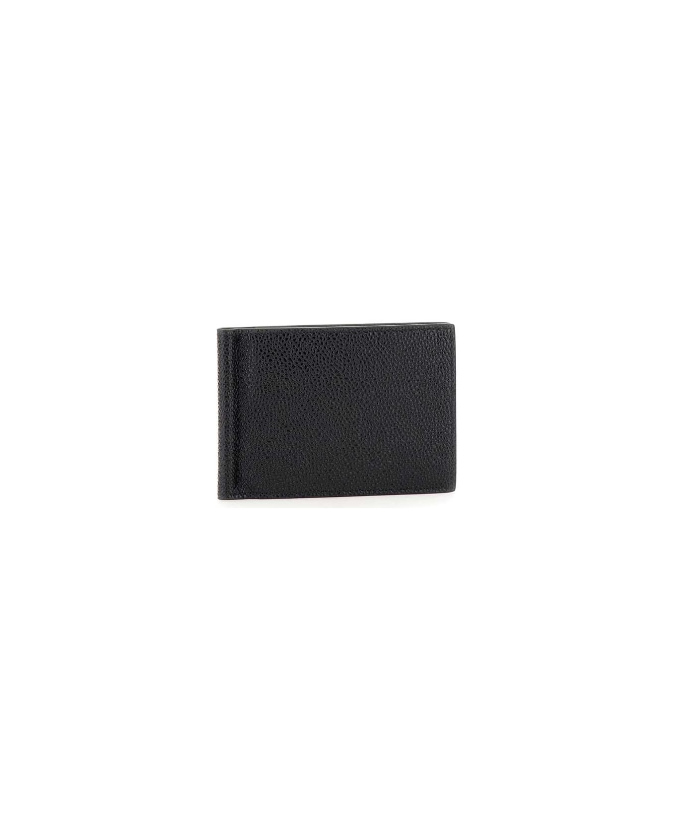 Thom Browne 'money Clip' Leather Wallet - Black