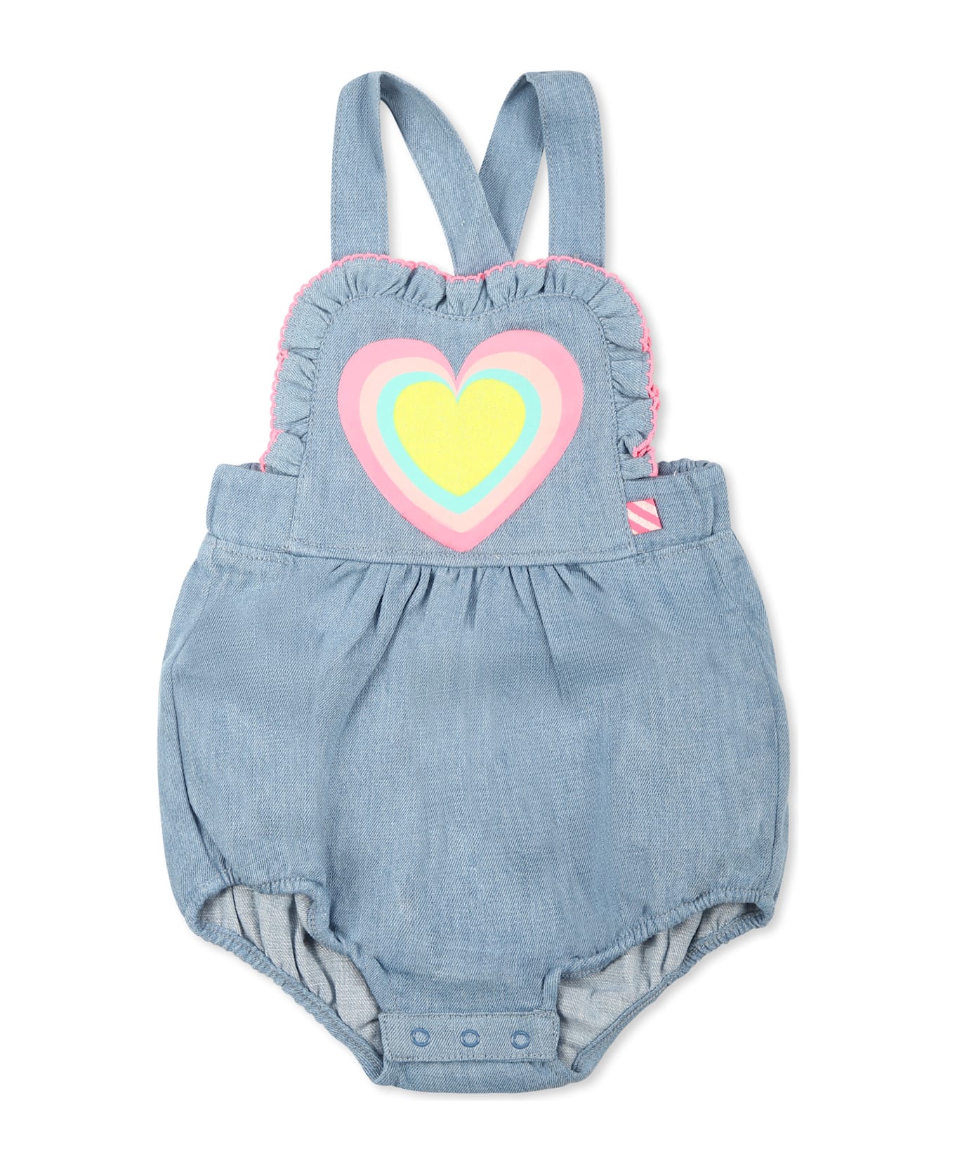 Billieblush Denim Babygrow For Babygirl With Heart - Denim
