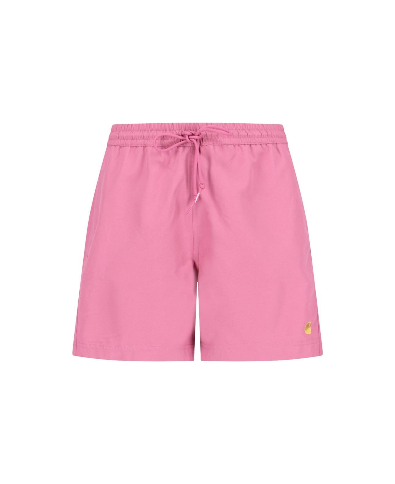 Carhartt WIP 'chase Swim Trunk' Swim Shorts - Pink 水着