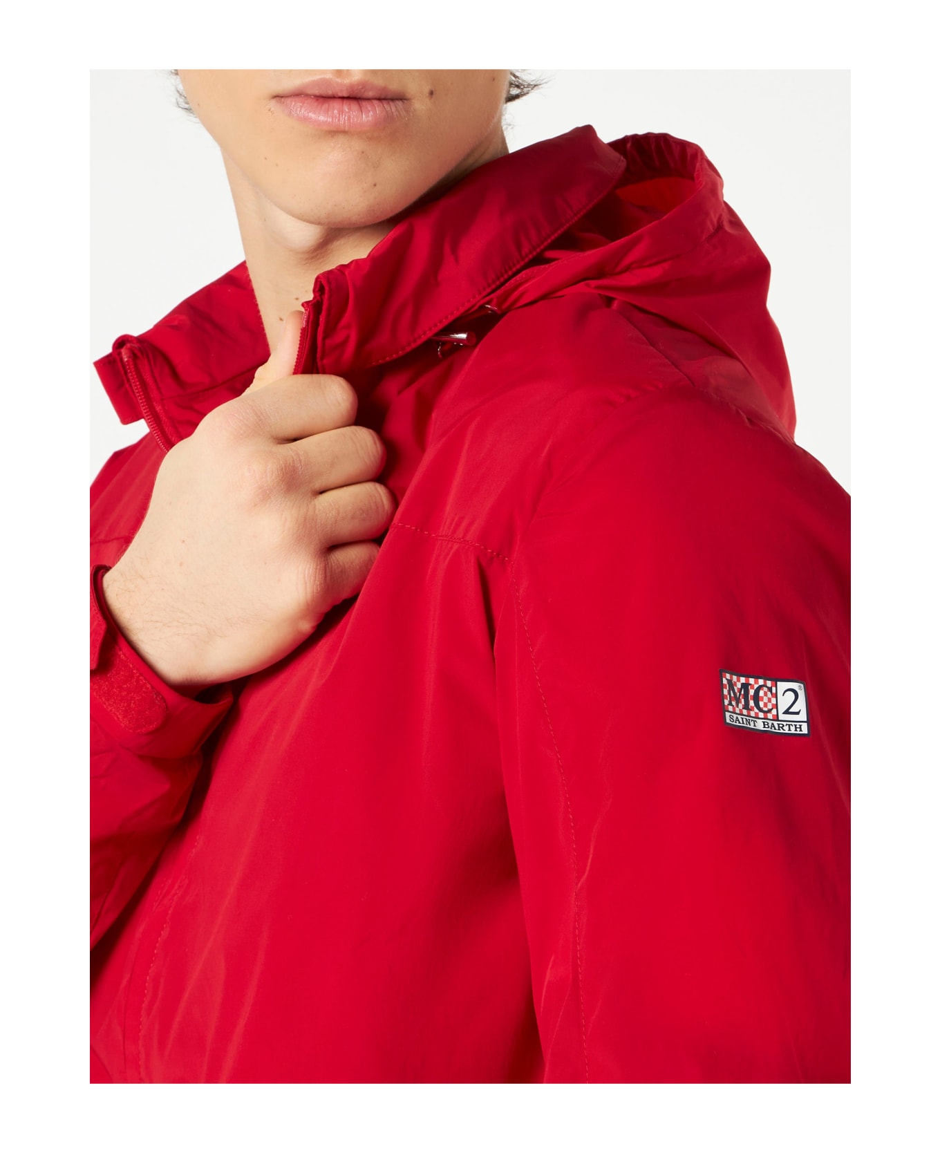 MC2 Saint Barth Red Zipped Midweight Windbreaker - RED