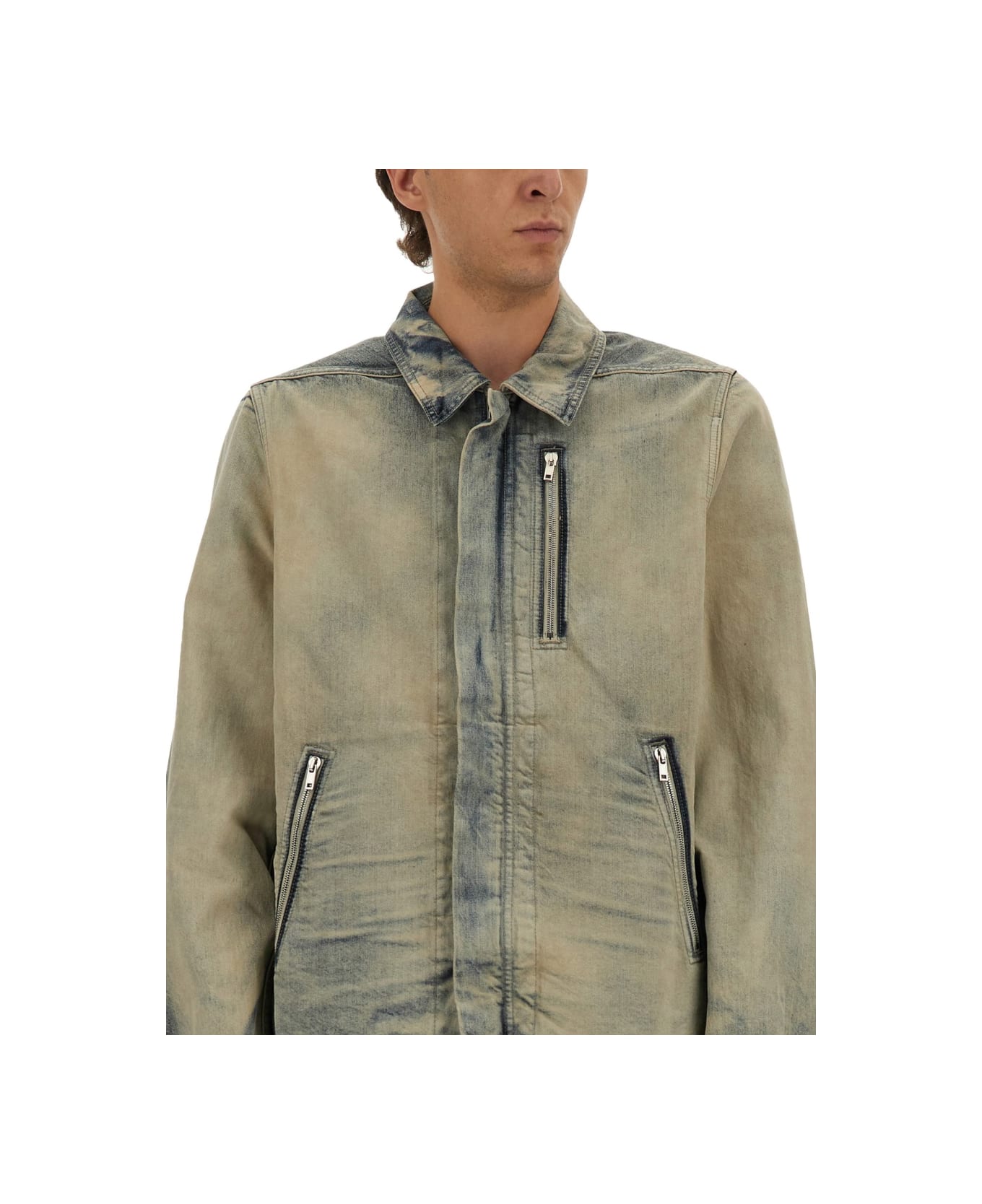 DRKSHDW Jacket With Concealed Zipper - DENIM