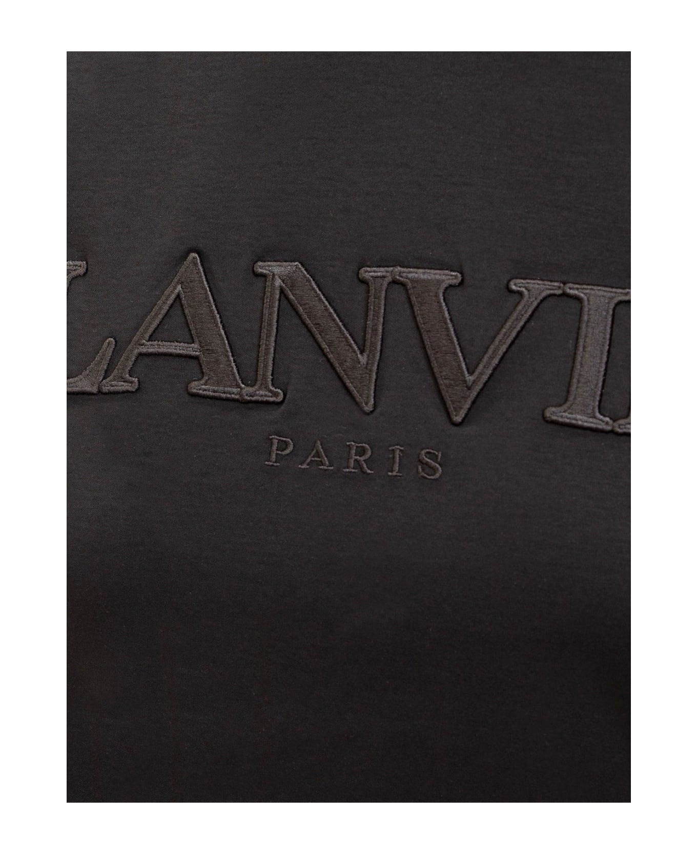 Lanvin Logo Embroidered Crewneck T-shirt - Black Tシャツ