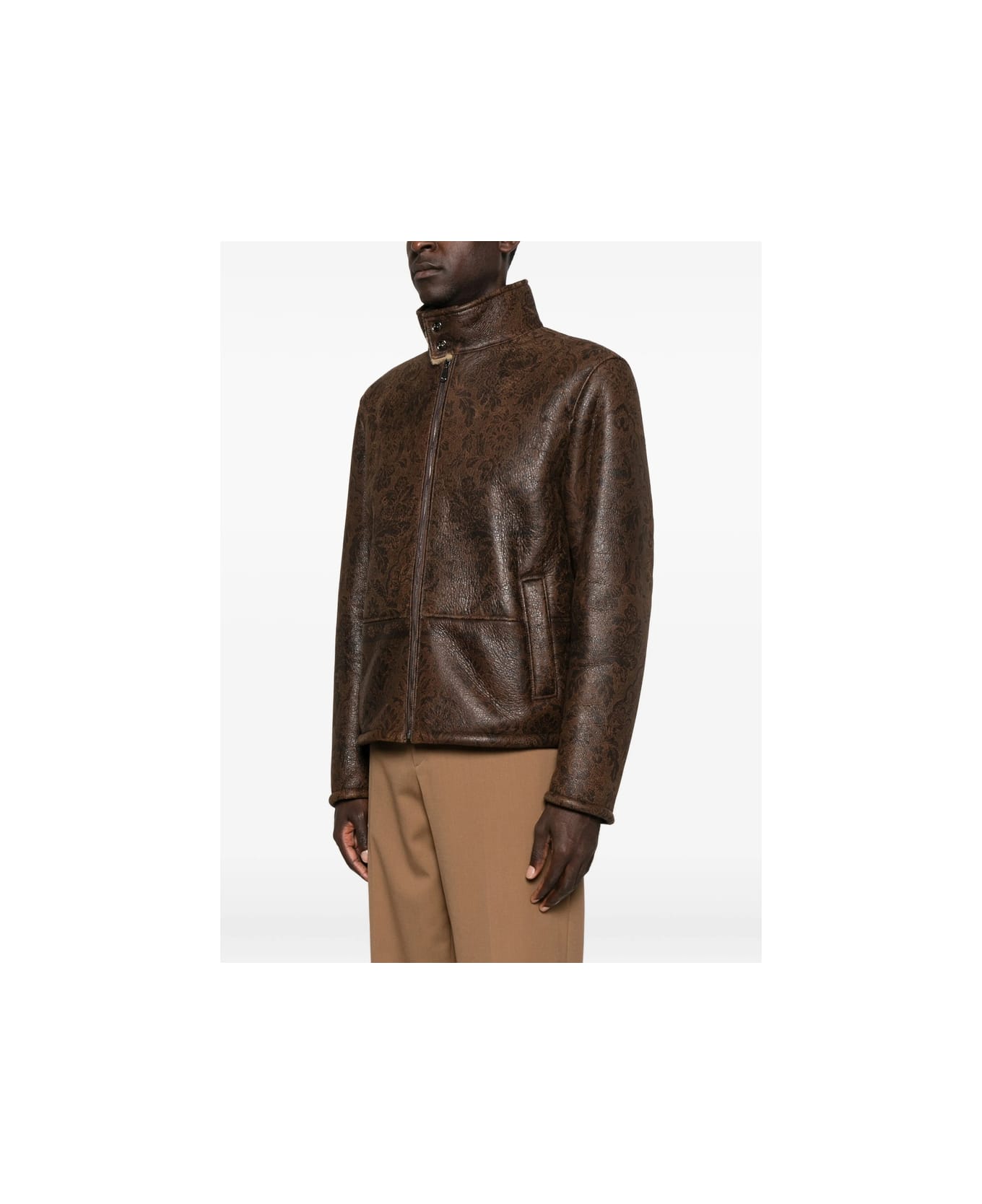Etro Leather Outerwear - BROWN