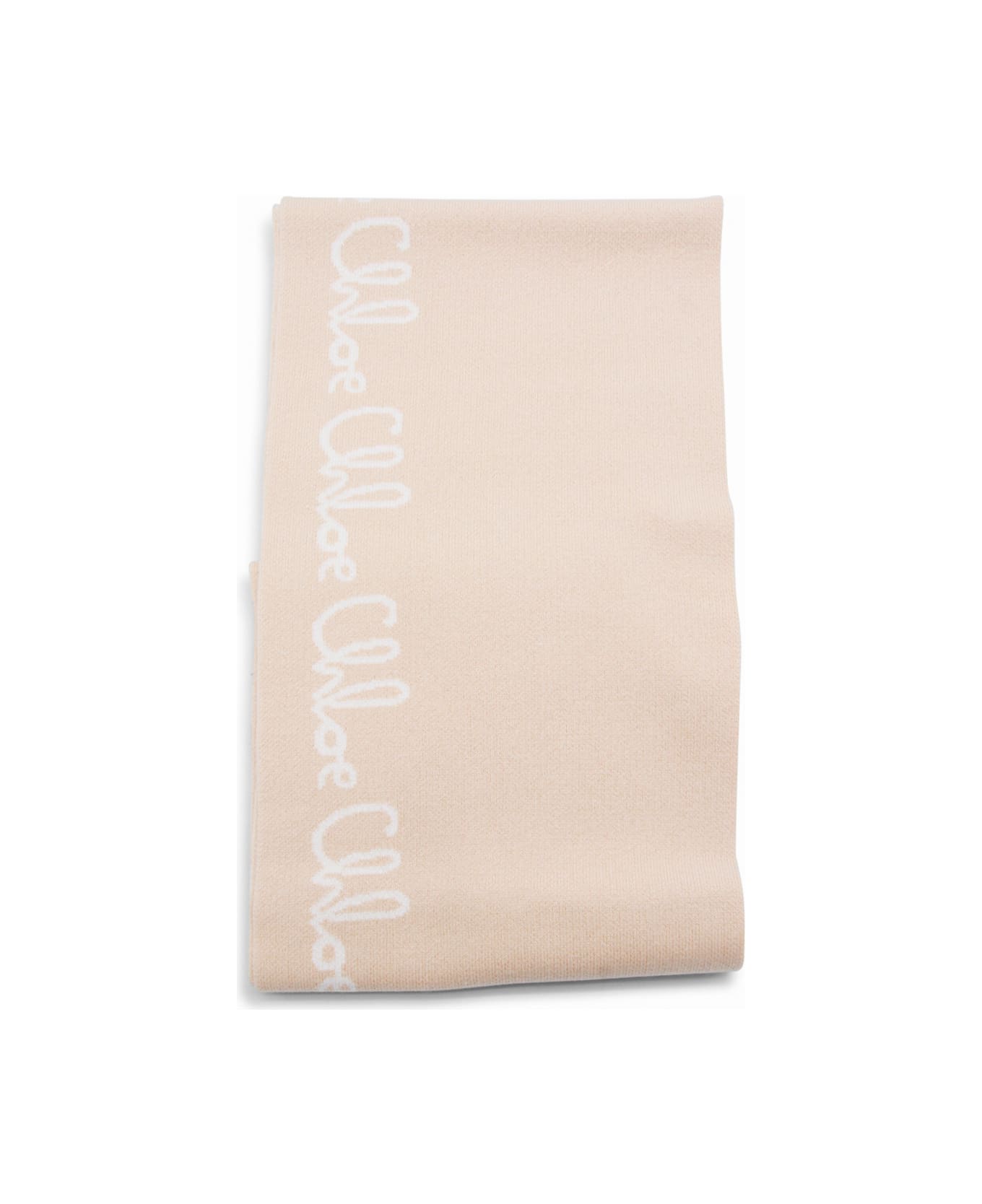 Chloé Beige Cotton Scarf - Beige