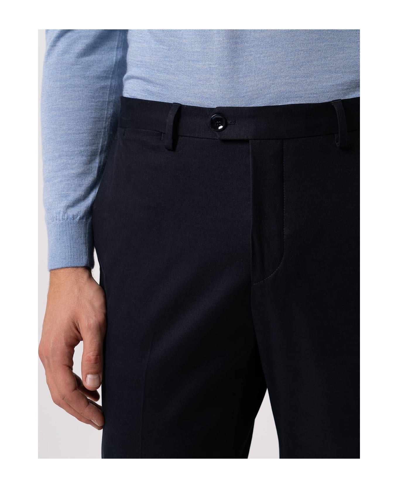 Larusmiani Velvet Trousers Howard Pants - MidnightBlue