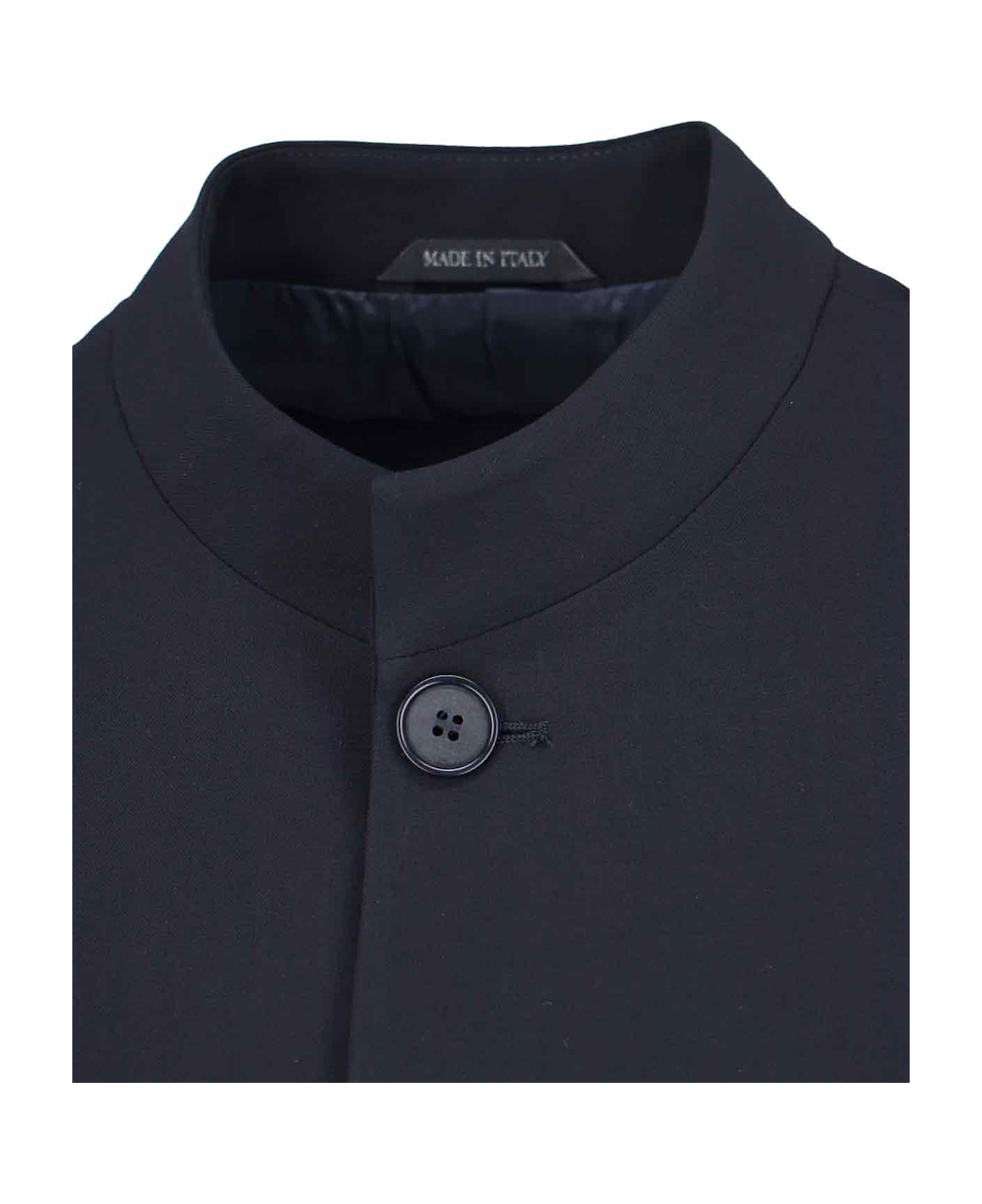 Giorgio Armani Single-breasted Virgin Wool Blazer - Blue