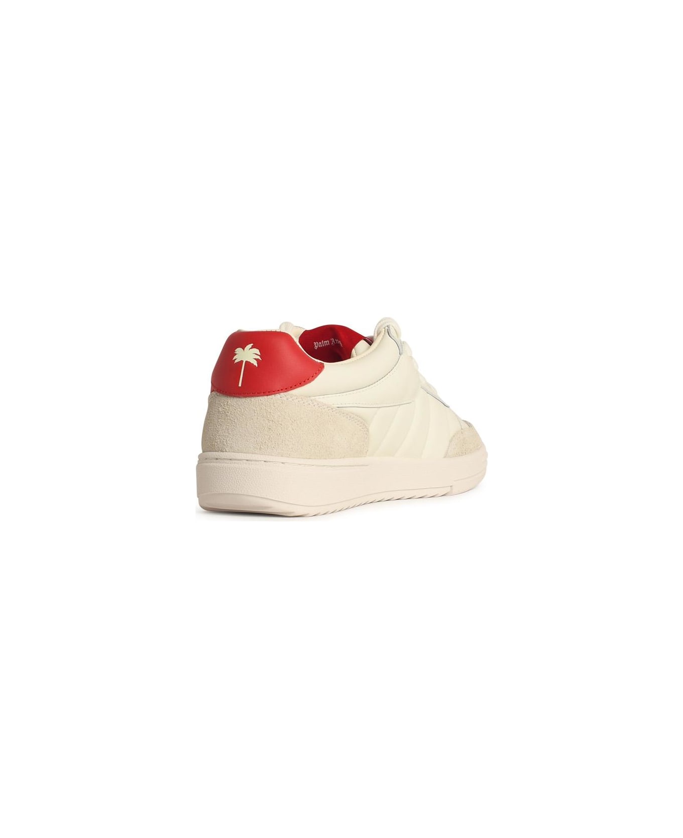 Palm Angels 'palm' White Leather Sneakers - White