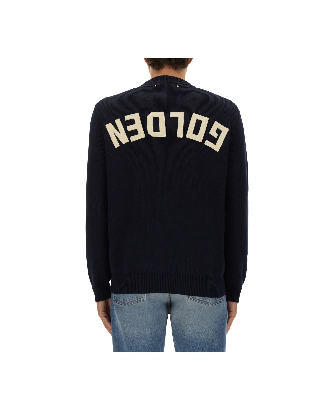 Golden Goose Jersey With Logo - BLUE