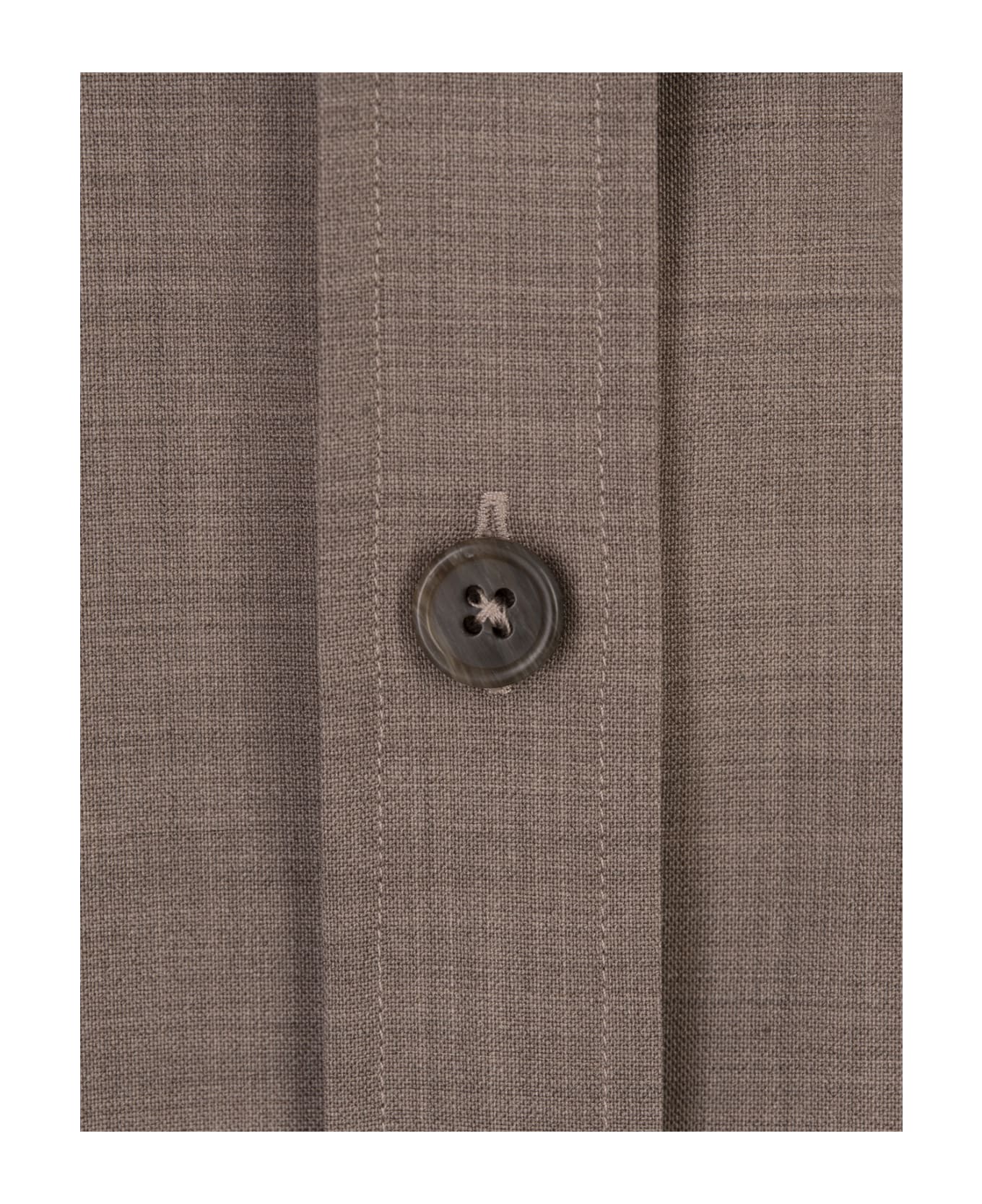 Parosh Lille Shirt In Taupe Stretch Wool - Brown