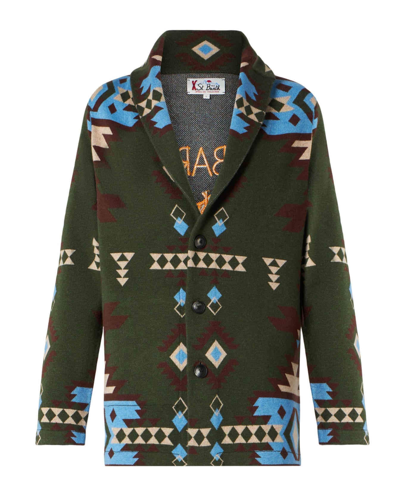 MC2 Saint Barth Man Knit Jacket With Embroidery
