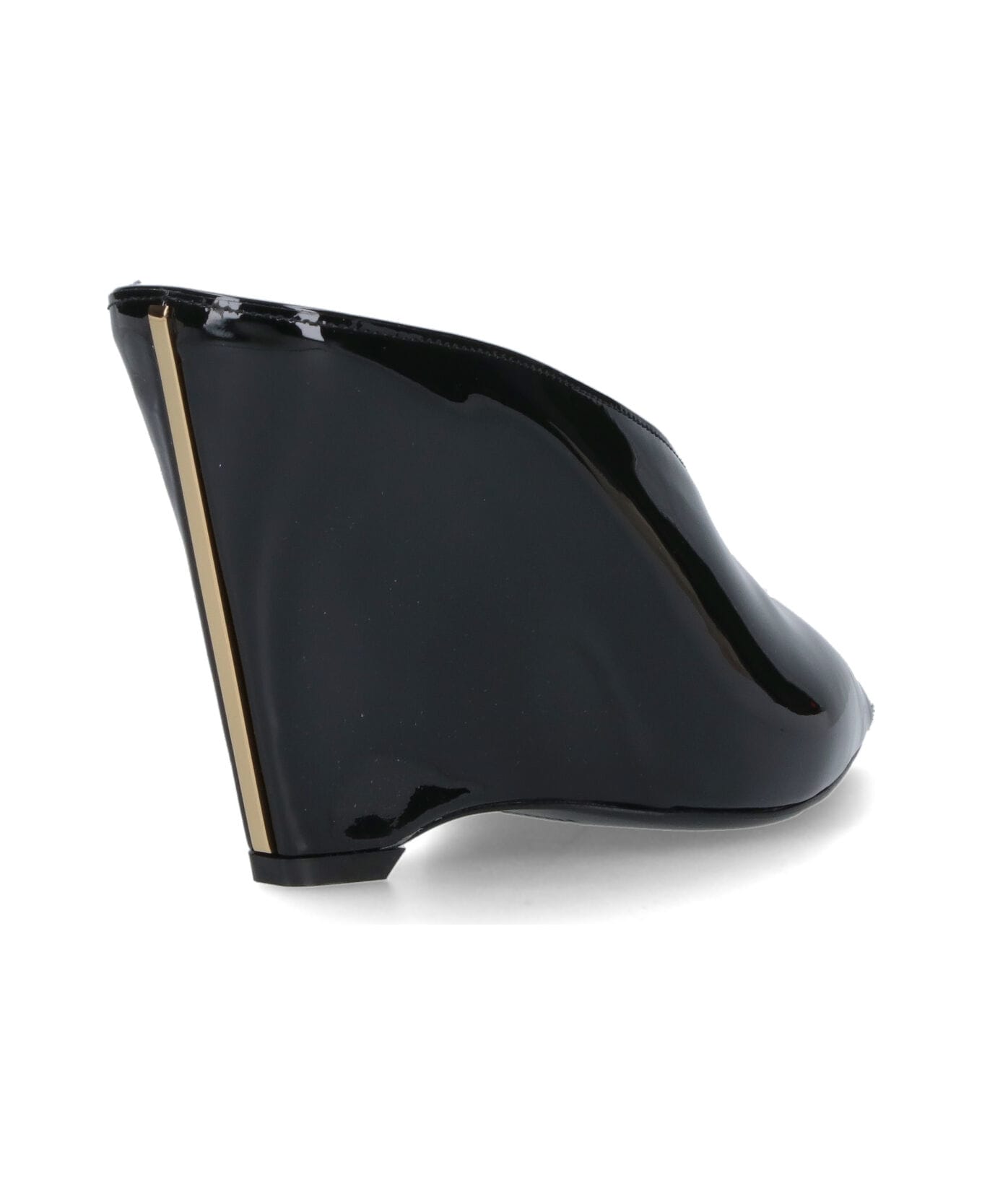 Ferragamo Wedge Mules - Black  