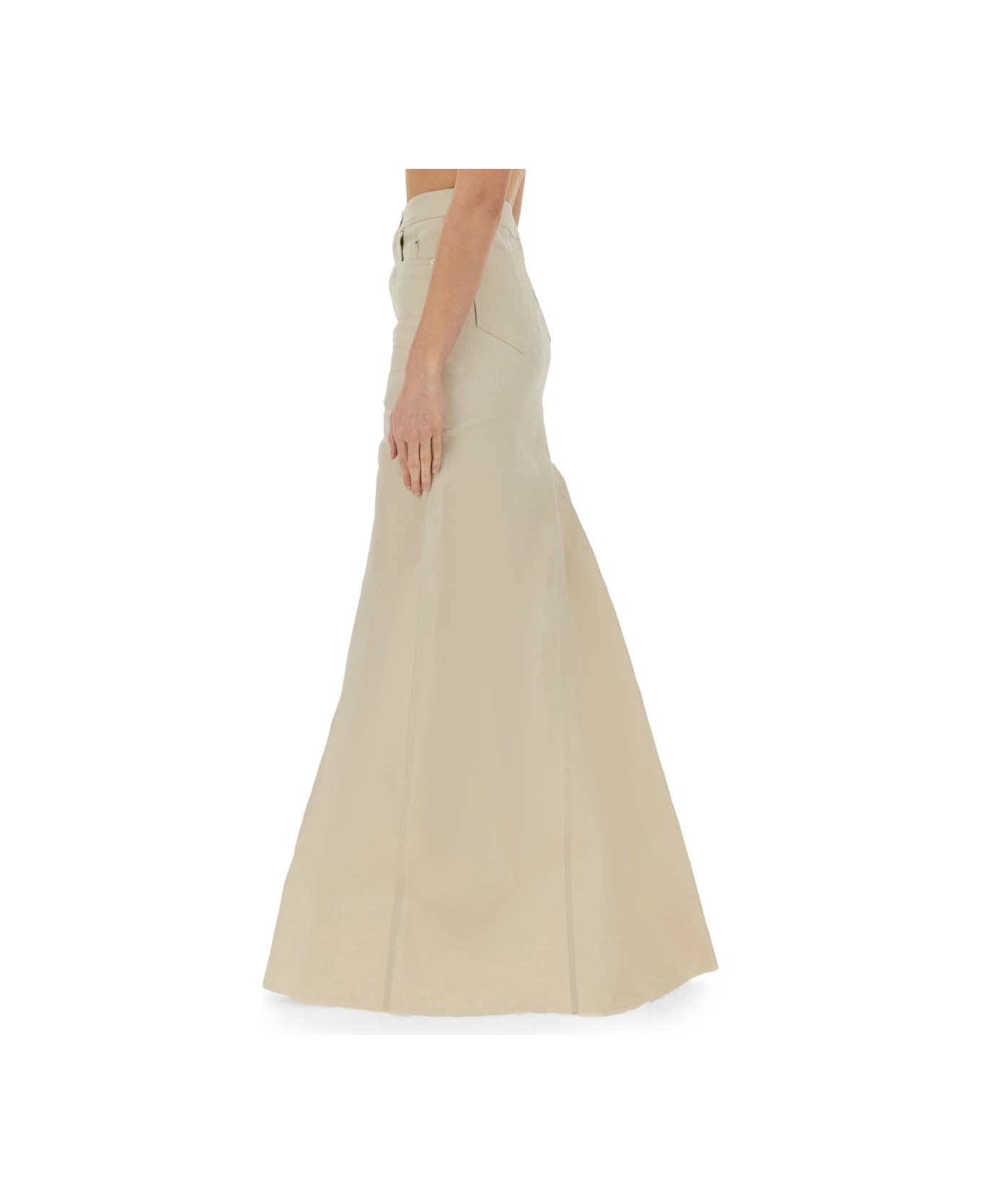 Rick Owens Long Skirt - BEIGE