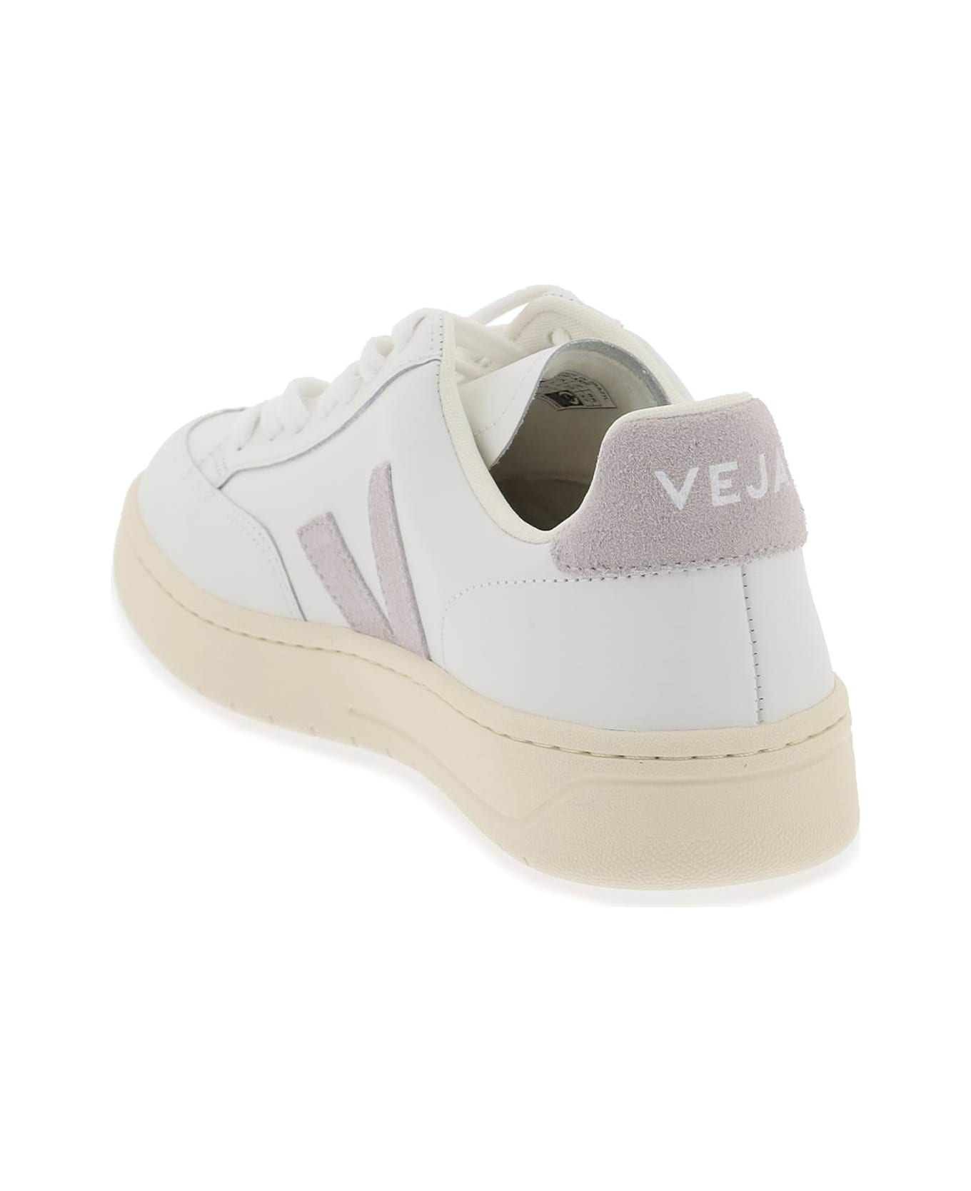 Veja Leather V-12 Sneakers - EXTRA WHITE LIGHT GREY (White)