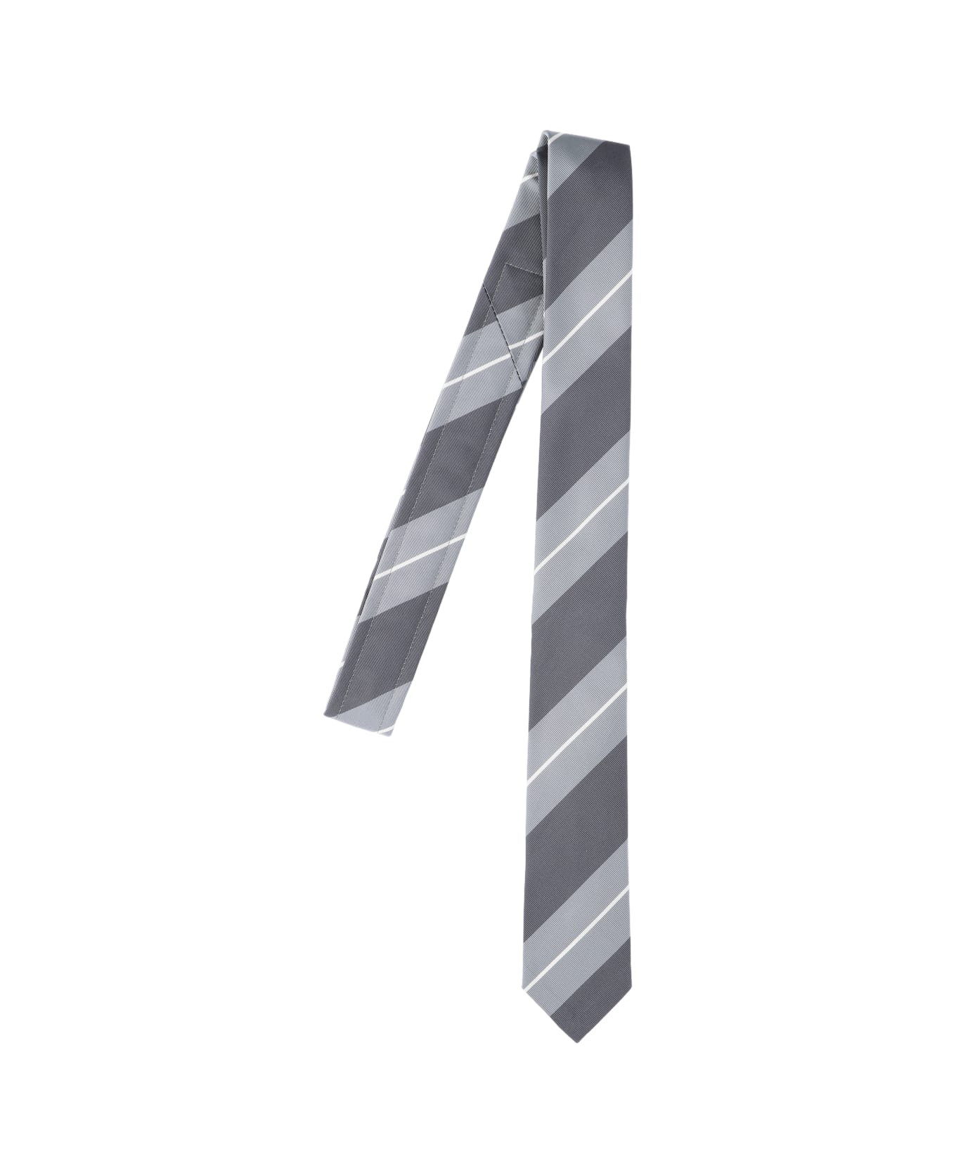 Thom Browne Striped Tie - Gray