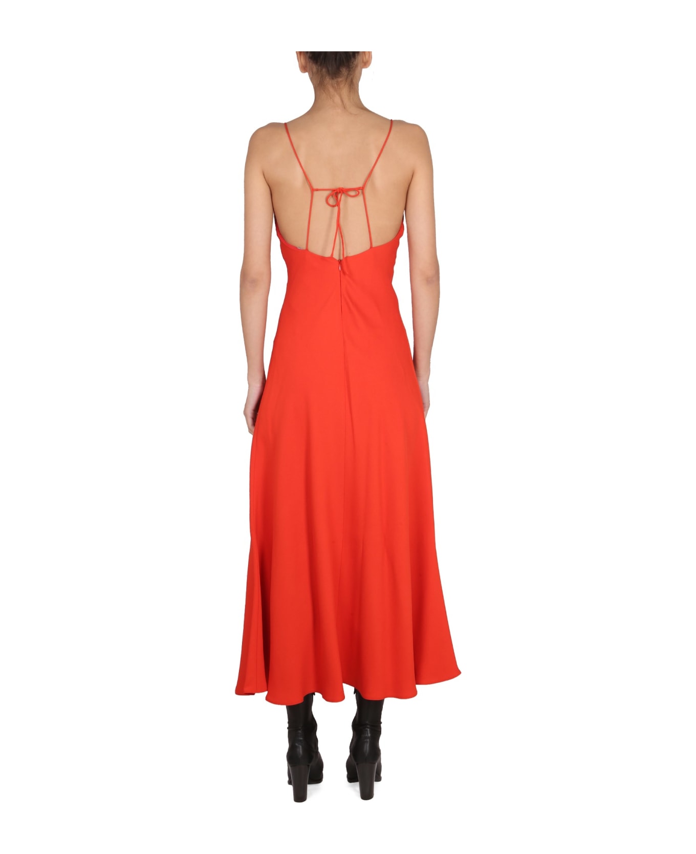 Stella McCartney Maxi V-neck Dress - ROSSO
