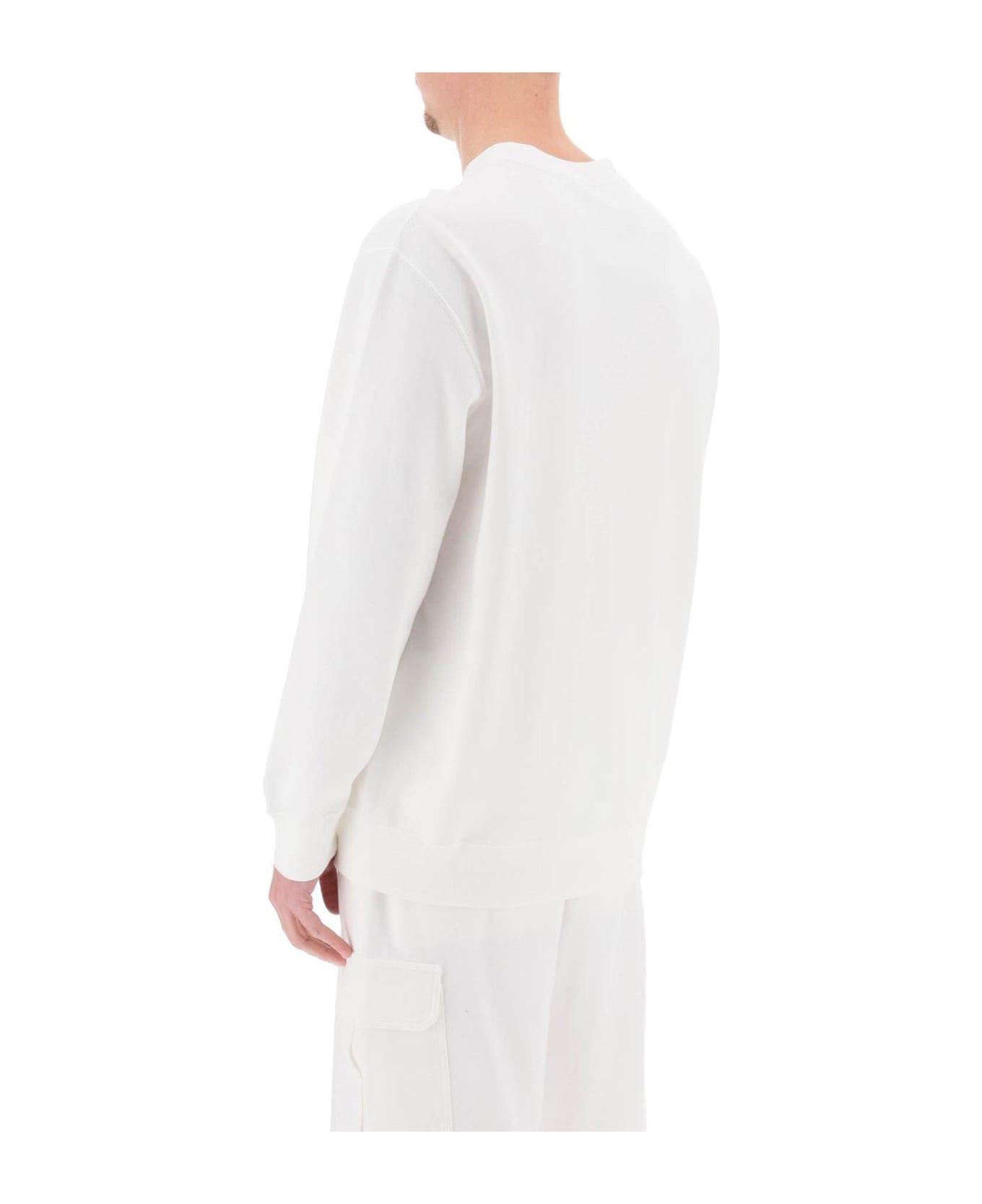 Brunello Cucinelli Logo Embroidered Crewneck Sweatshirt - off white+sabbia フリース
