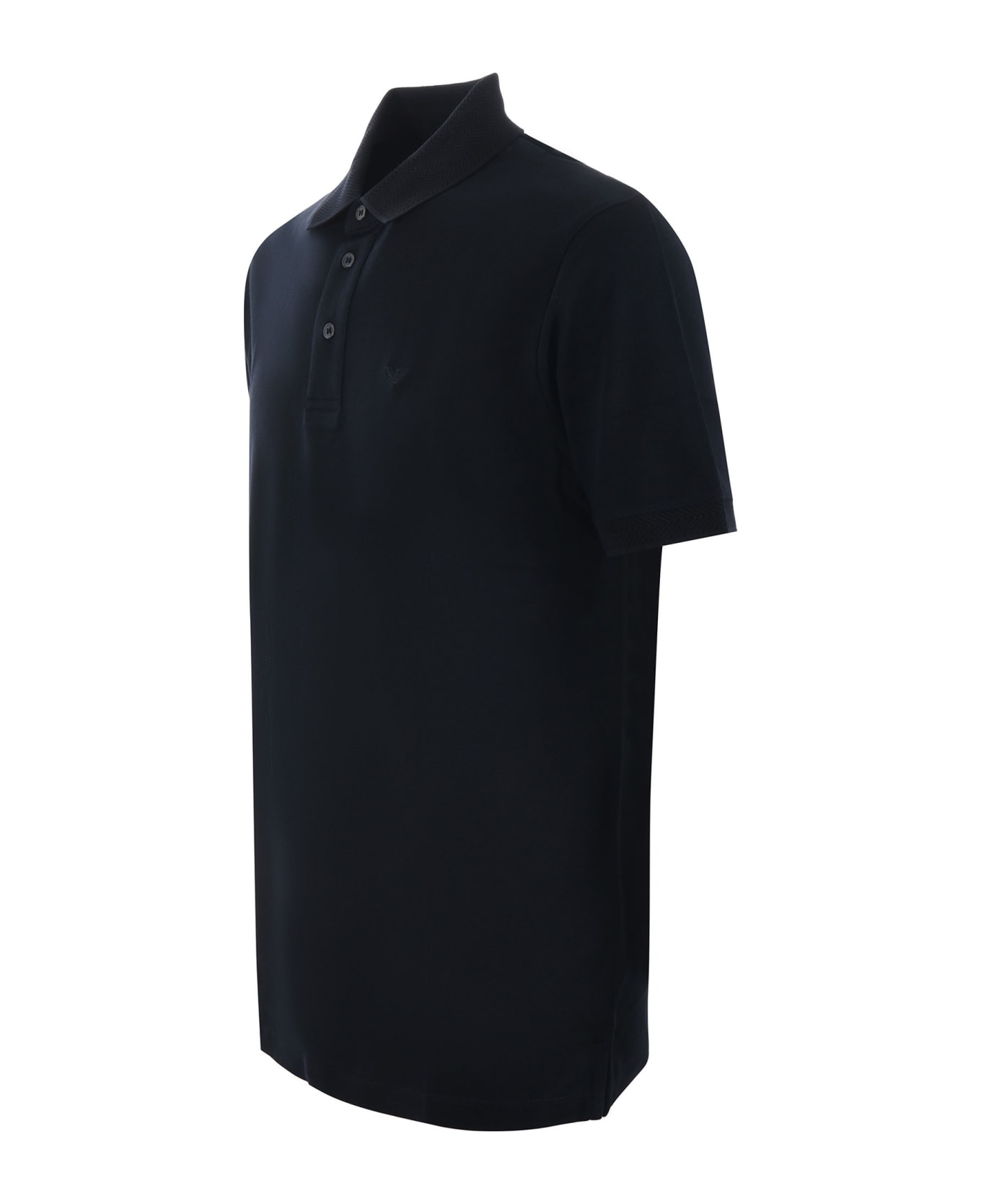 Emporio Armani Polo Shirt With Logo - Blu scuro