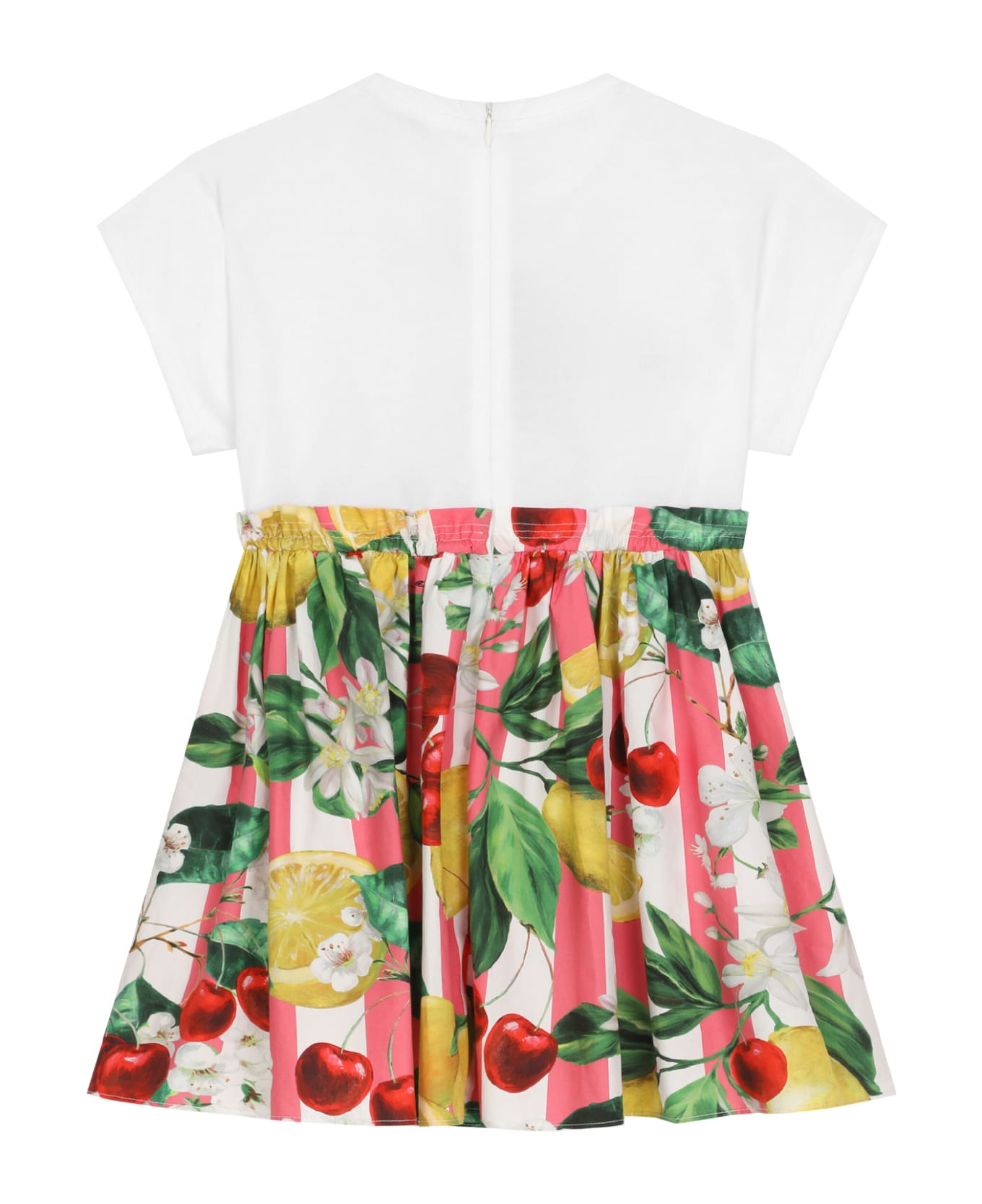 Dolce & Gabbana Dress With Lemon And Cherry Print - White