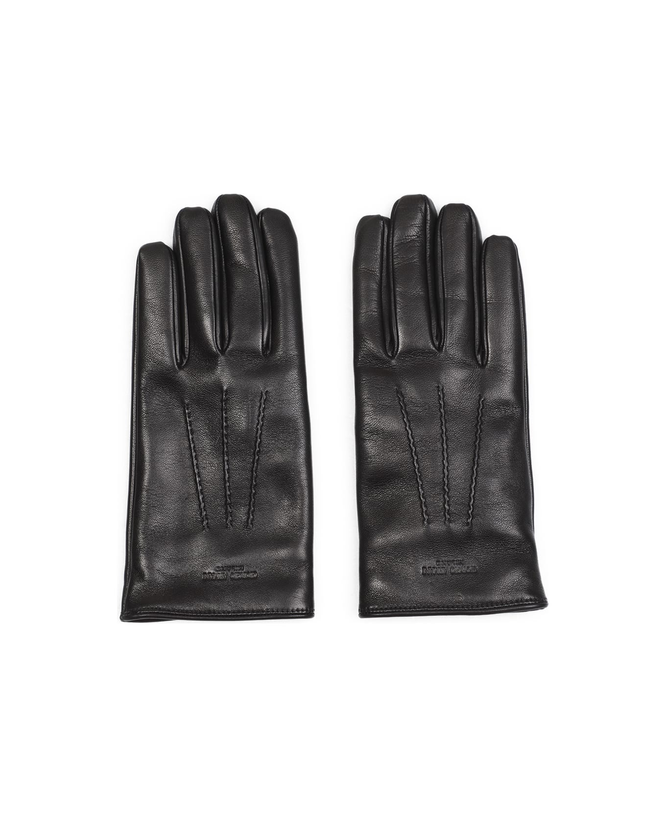 Giorgio Armani Leather Gloves - Nero